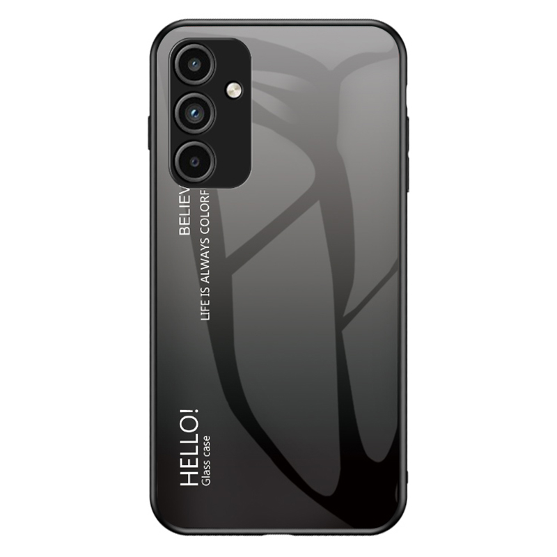 

Für Samsung Galaxy A15 4G Telefonhülle Temperierte Glas+pc+tpu -abdeckung - Gradienten Schwarz Grau, Galaxy A15 4G