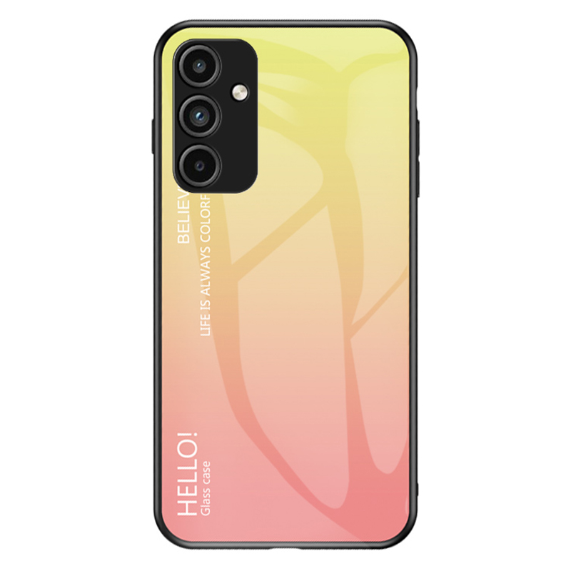 

Für Samsung Galaxy A15 4G Telefonhülle Temperierte Glas+pc+tpu -abdeckung - Gradientengelb, Galaxy A15 4G
