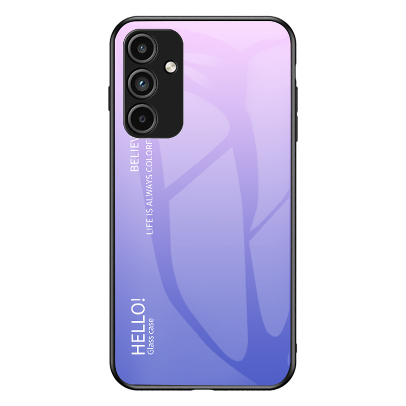 

Für Samsung Galaxy A15 4G Telefonhülle Temperierte Glas+pc+tpu -abdeckung - Gradient Pink Purpur, Galaxy A15 4G