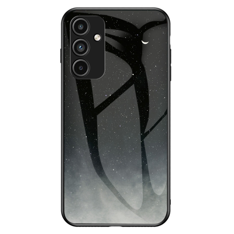 

Für Samsung Galaxy A15 4G Abdeckung Starry Sky Muster Temperiertes Glas+pc+tpu -telefongehäuse - Sternenmond, Galaxy A15 4G