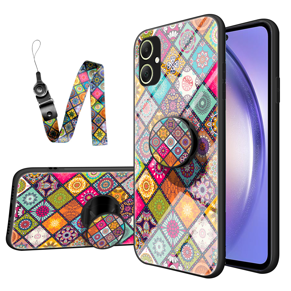 

Für Samsung Galaxy A05 4G Case Flower Muster Kickstand Cover Mit Lanyard - Farbmuster, Samsung Galaxy A05 4G