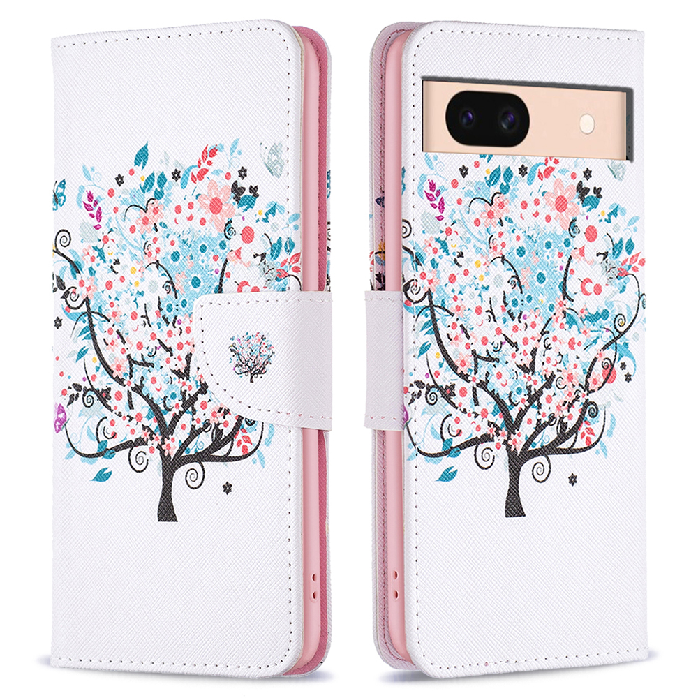 

Für Google Pixel 8a -koffer -muster -druckbrieftaschen -leder -telefonabdeckung - Blumenbaum, Google Pixel 8a