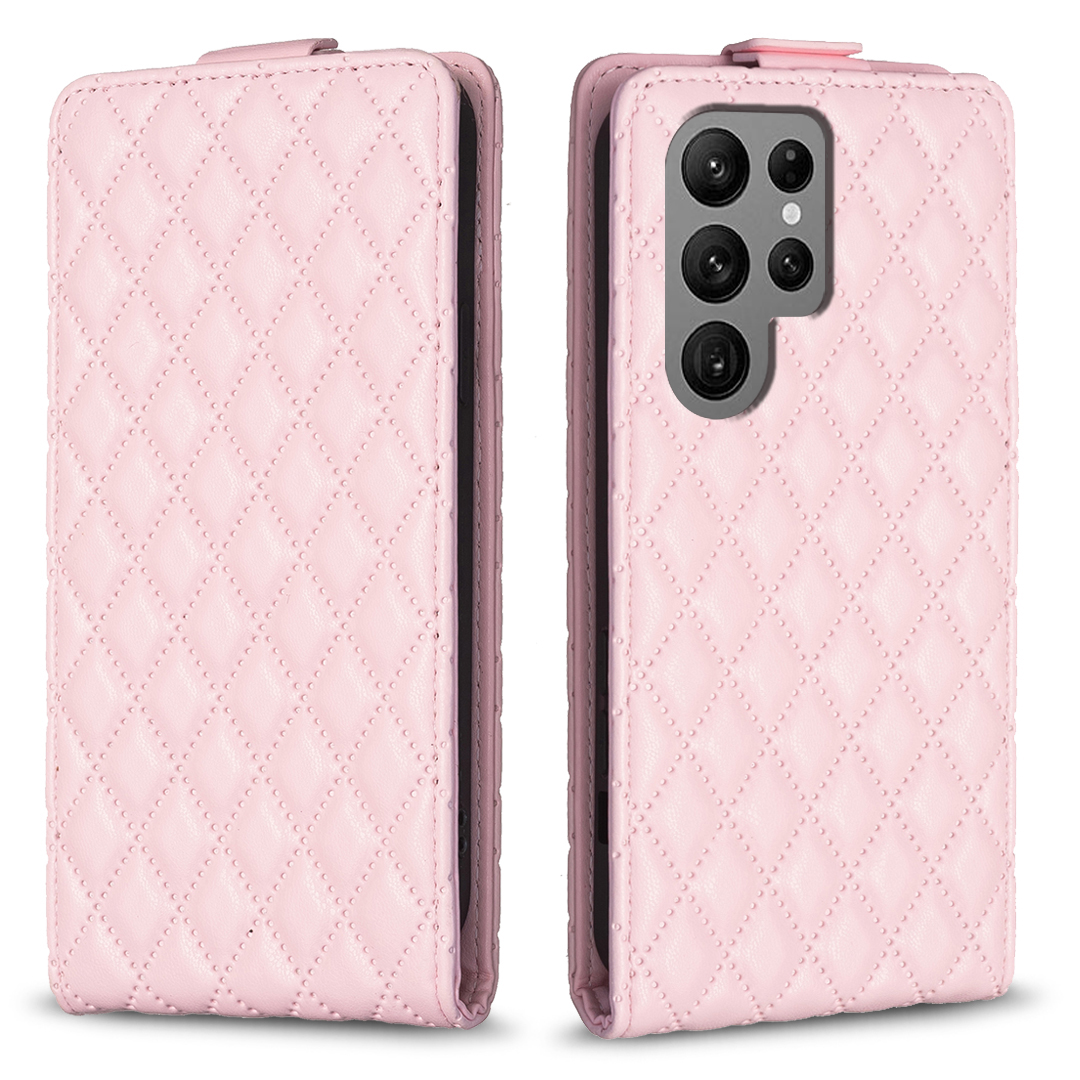 

BF30 Für Samsung Galaxy S24 Ultra Case Vertikale Flip -telefonabdeckung Mit Kartenhalter - Rosa, Galaxy S24 Ultra