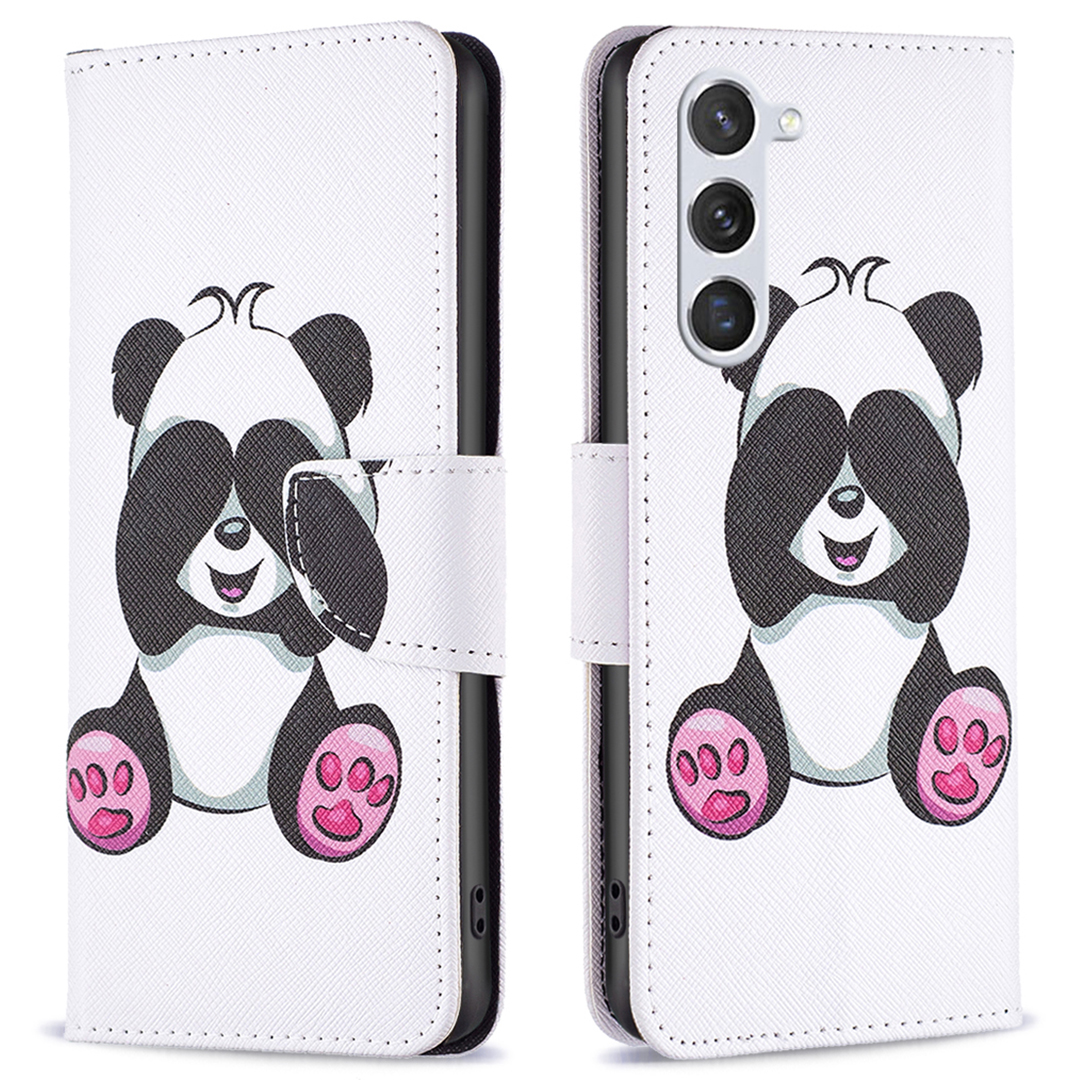 

Für Samsung Galaxy S24 Fallmuster Druckphone Brieftascheabdeckung - Panda, Galaxy S24