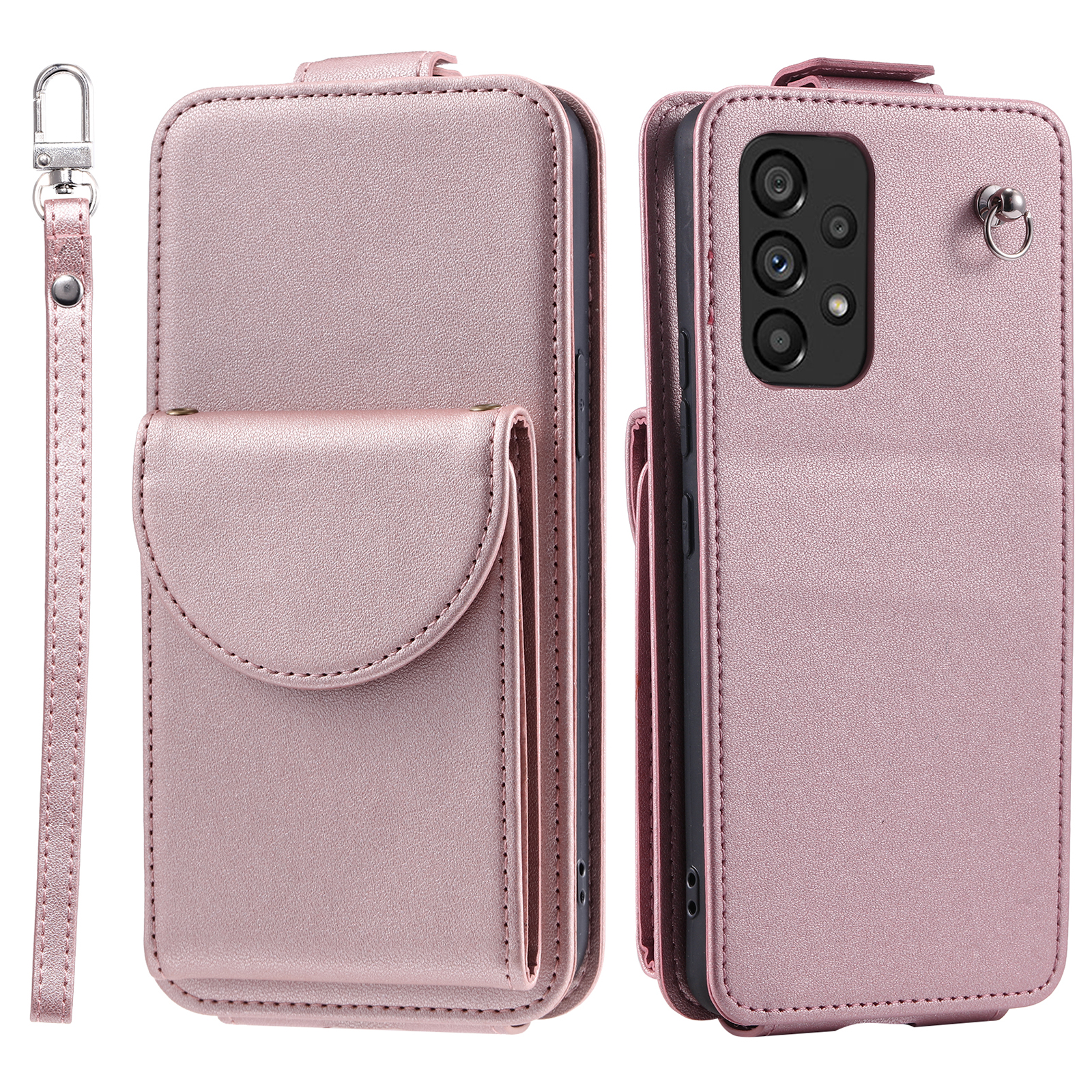 

Für Samsung Galaxy A53 5G Hülle Schocksicheres Telefon PU Leder+tpu Vertikale Flip -abdeckung - Roségold, Samsung Galaxy A53 5G