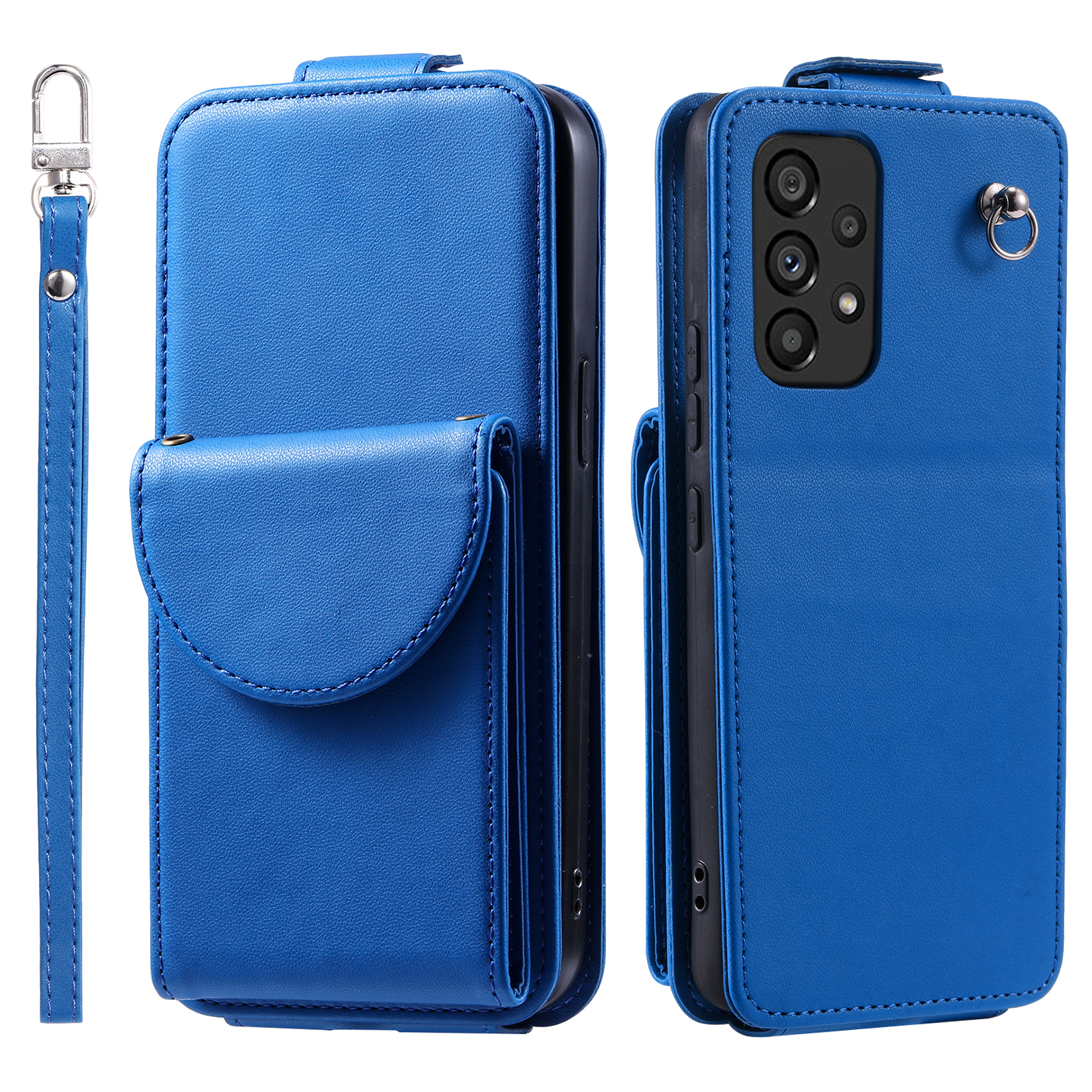 

Für Samsung Galaxy A33 5G Hülle Schockdicht Vertikaler Flip -ständer -abdeckungsleder+tpu -schale - Blau, Samsung Galaxy A33 5G