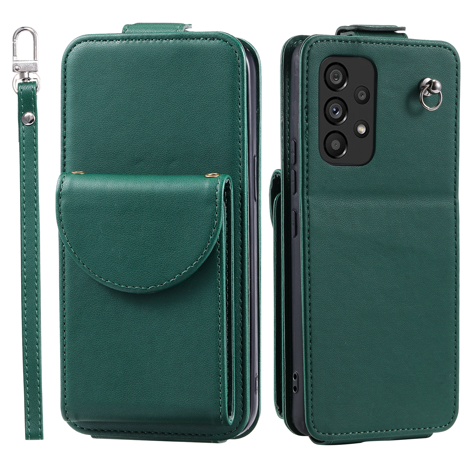 

Für Samsung Galaxy A33 5G Hülle Schockdicht Vertikaler Flip -ständer -abdeckungsleder+tpu -schale - Grün, Samsung Galaxy A33 5G