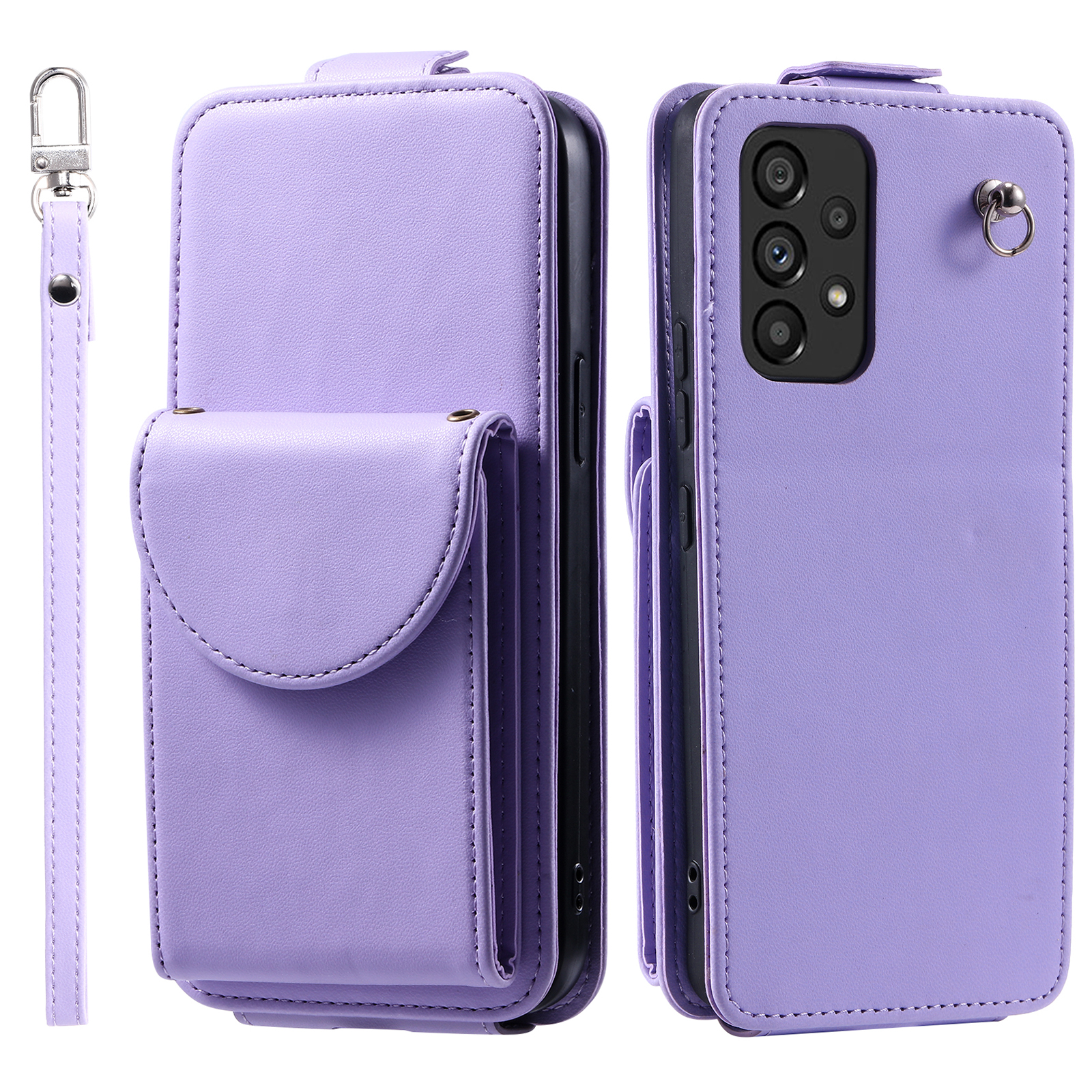 

Für Samsung Galaxy A33 5G Hülle Schockdicht Vertikaler Flip -ständer -abdeckungsleder+tpu -schale - Lila, Samsung Galaxy A33 5G