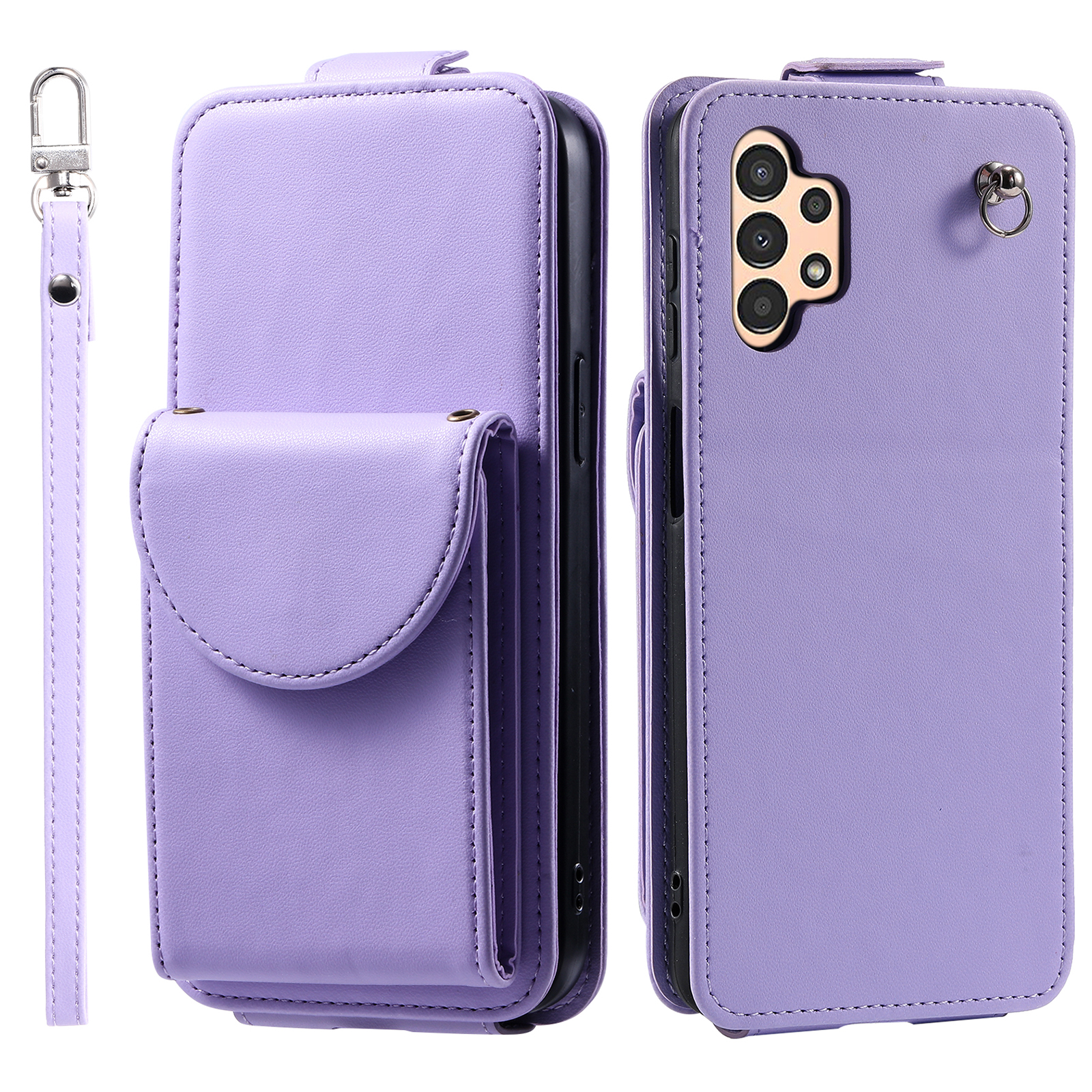

Für Samsung Galaxy A13 4G / 5g-hülle Gut Geschütztes Leder+tpu Vertikaler Flip-ständer Cover - Lila, Galaxy A13 4G