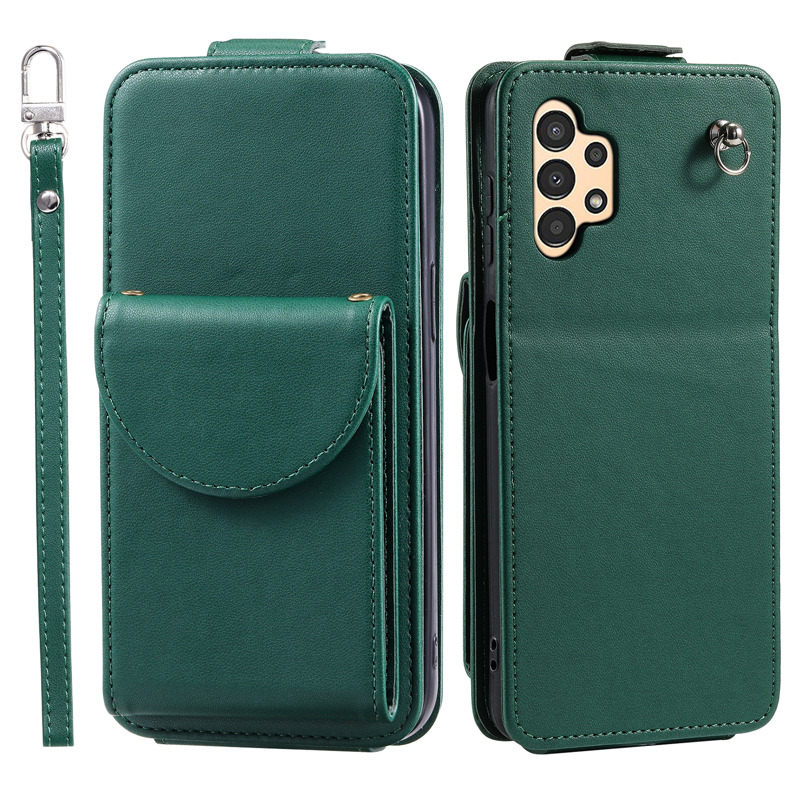 

Für Samsung Galaxy A13 4G / 5g-hülle Gut Geschütztes Leder+tpu Vertikaler Flip-ständer Cover - Grün, Galaxy A13 4G