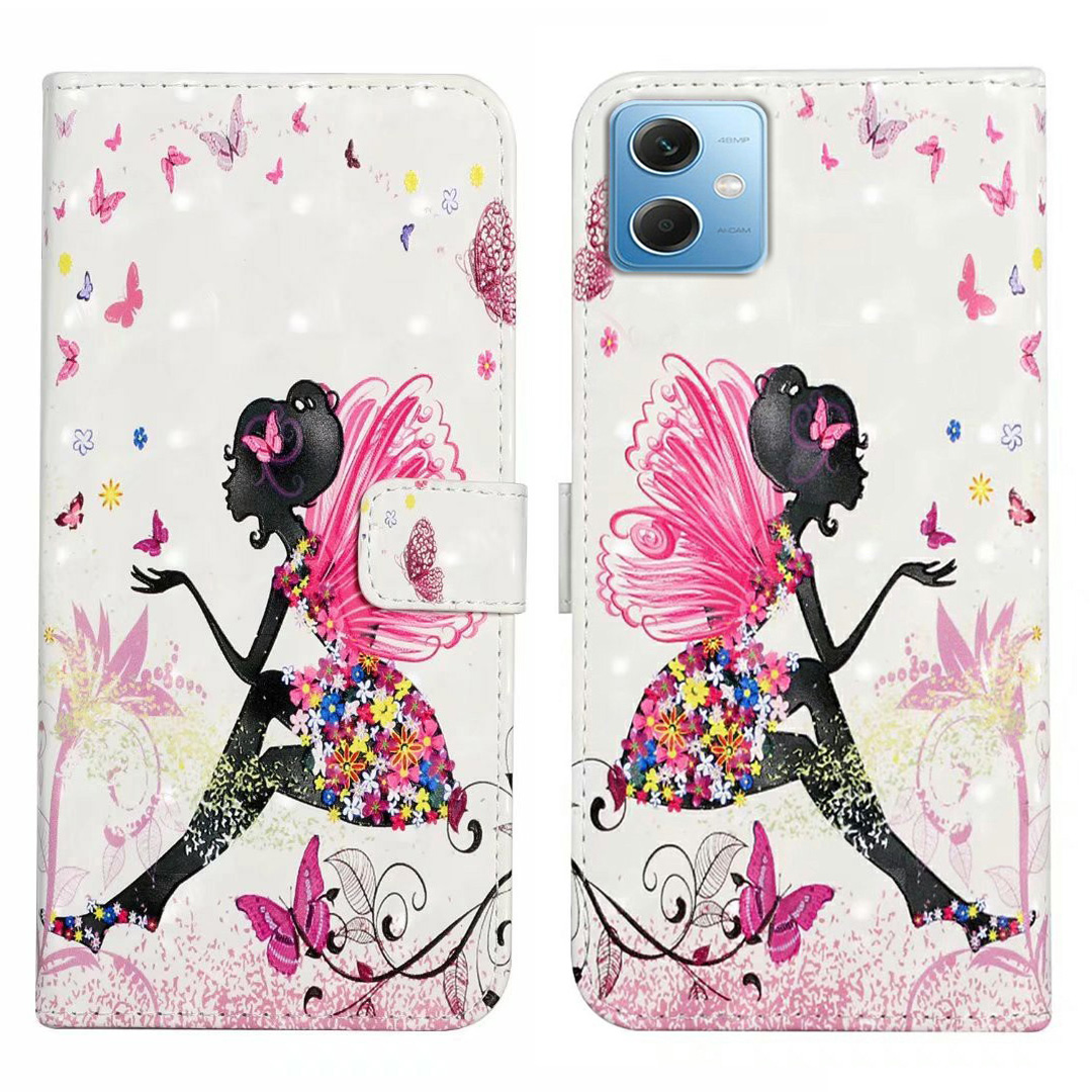 

Für Xiaomi Redmi Anmerkung 12 5G (China) /(indien) (global) / Poco X5 5g Hülle PU Leder 3D Muster Brieftasche Abdeckung - Mädchen, Xiaomi Redmi Note 12 5G (China)