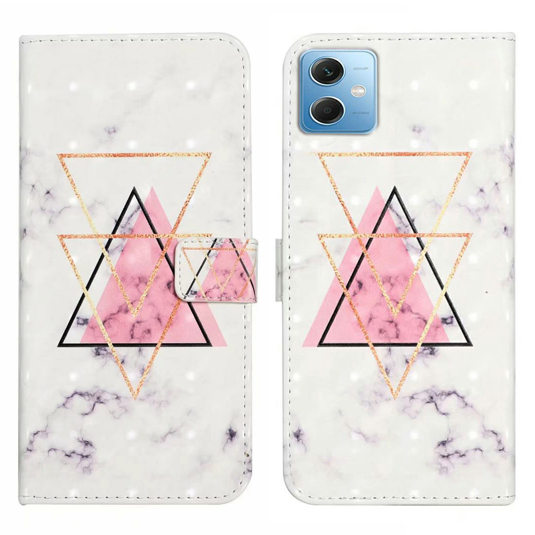 

Für Xiaomi Redmi Anmerkung 12 5G (China) /(indien) (global) / Poco X5 5g Hülle PU Leder 3D Muster Brieftasche Abdeckung - Dreieck Marmor, Xiaomi Redmi Note 12 5G (China)
