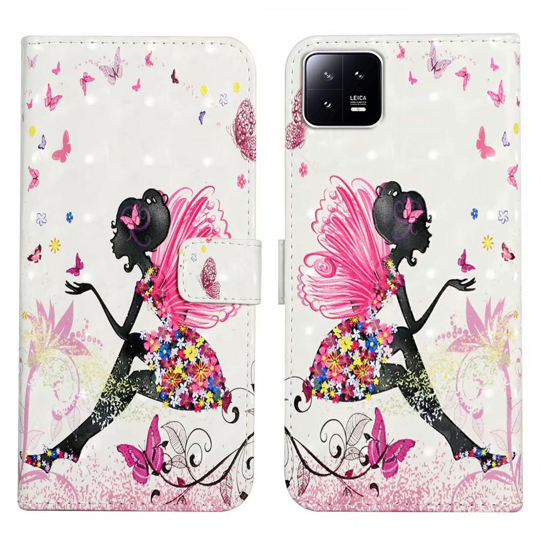 

Für Xiaomi 13 Case 3D Muster Druck PU Leder Flip Folio -telefonabdeckung - Mädchen, Xiaomi 13