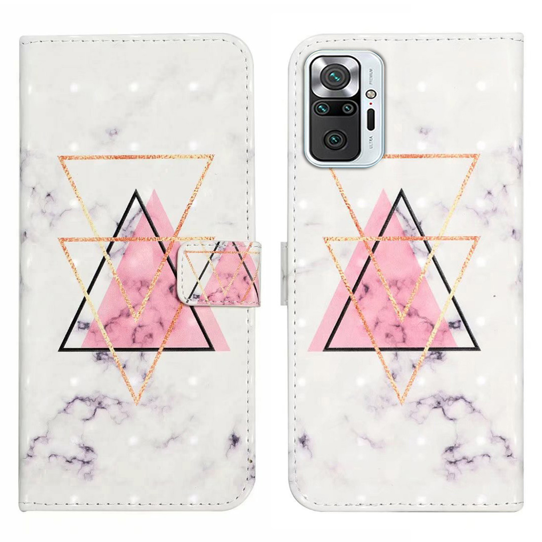 

Für Xiaomi Redmi Note 10 Pro 4g (global) / Hinweis 10 Pro Max 4G -koffer -muster Druckbrieftasche Telefonabdeckung - Dreieck Marmor, Xiaomi Redmi Note 10 Pro 4G (Global)