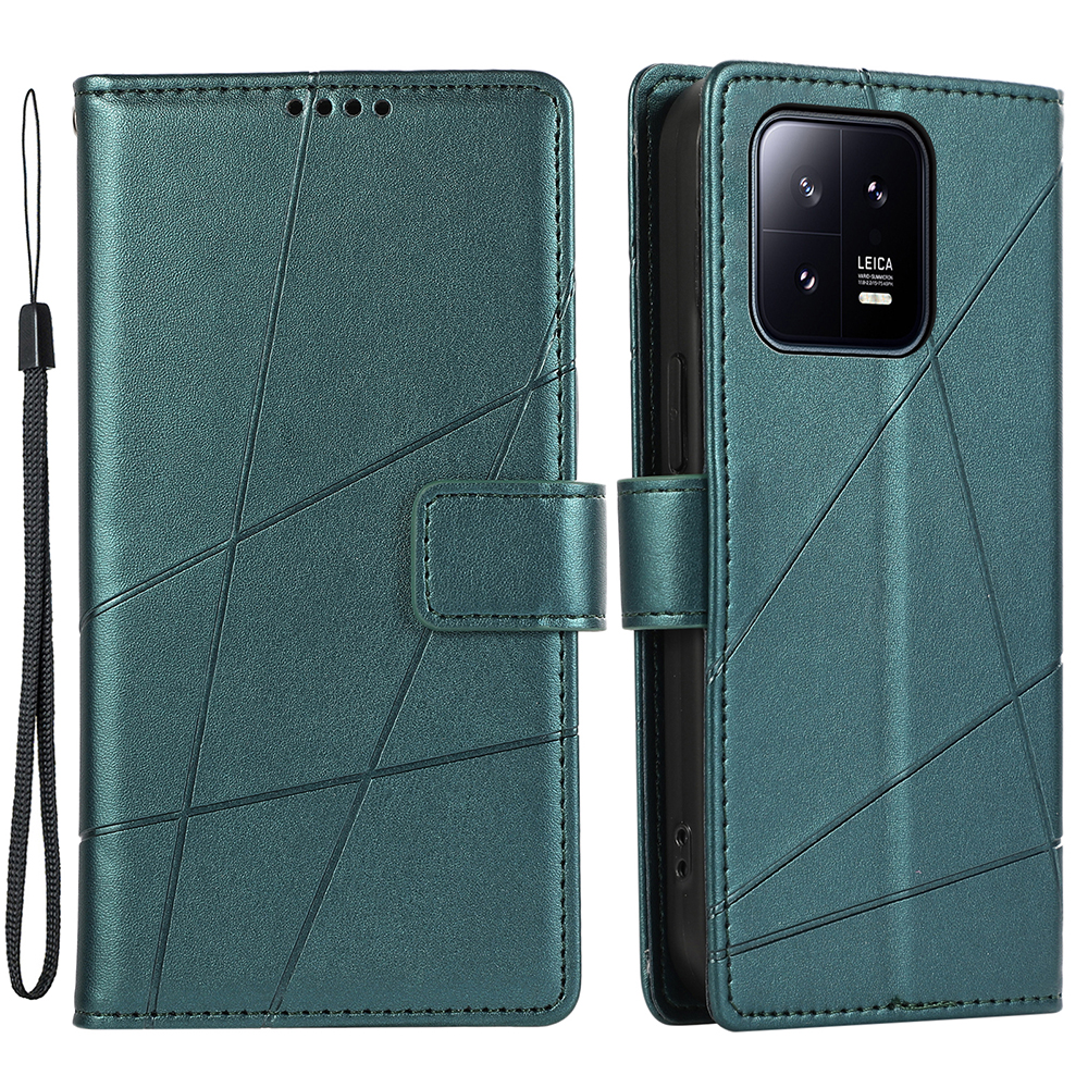 

DF-06 Für Xiaomi 13 Koffer Anti-drogen-pu-leder-brieftaschen-telefonabdeckung Eingeprägter Kartensteckplatz - Grün, Xiaomi 13