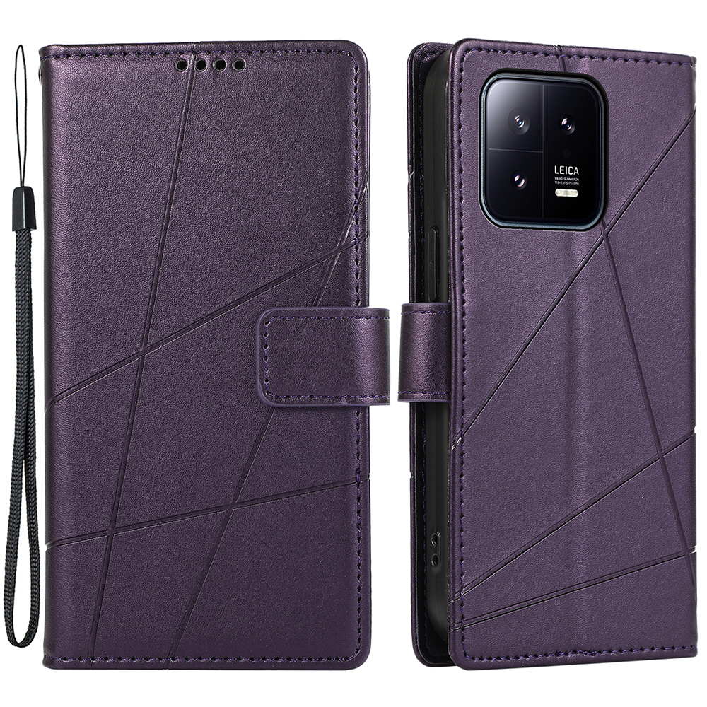 

DF-06 Für Xiaomi 13 Koffer Anti-drogen-pu-leder-brieftaschen-telefonabdeckung Eingeprägter Kartensteckplatz - Lila, Xiaomi 13