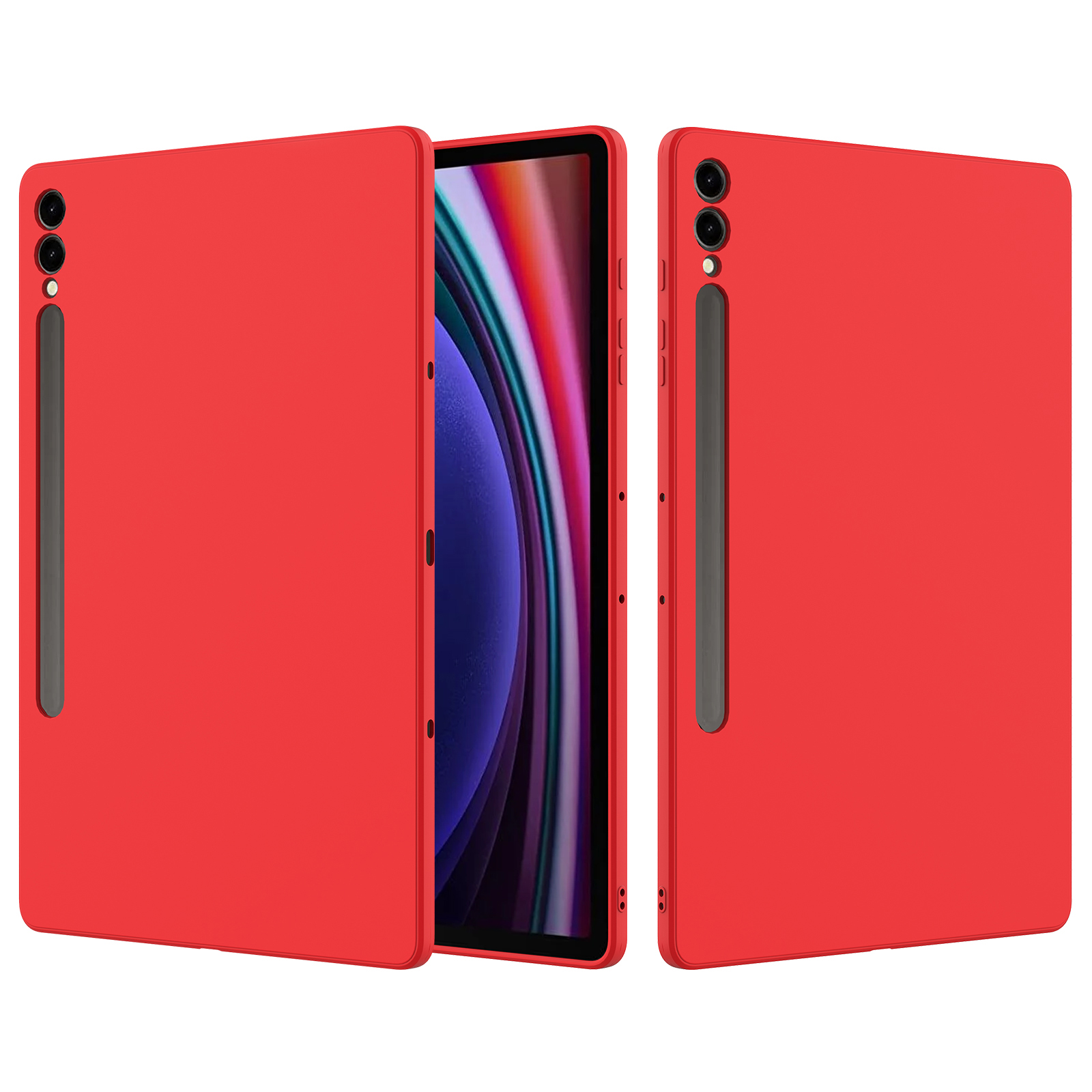 

Für Samsung Galaxy Tab S9+ / Tab S9 Fe+ Fall Anti-kratzer-flüssigsilikonabdeckung - Rot, Galaxy Tab S9+
