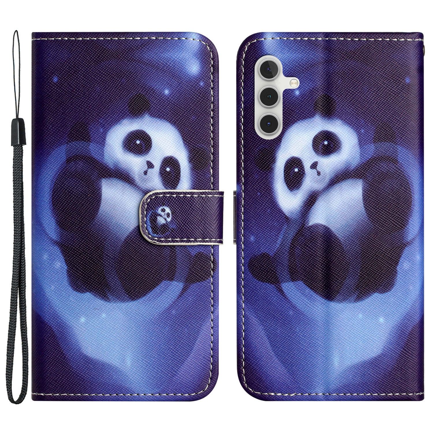 

Für Das Samsung Galaxy S24+ Lederabdeckungsmuster Druckschutzhülle - Panda, Galaxy S24+