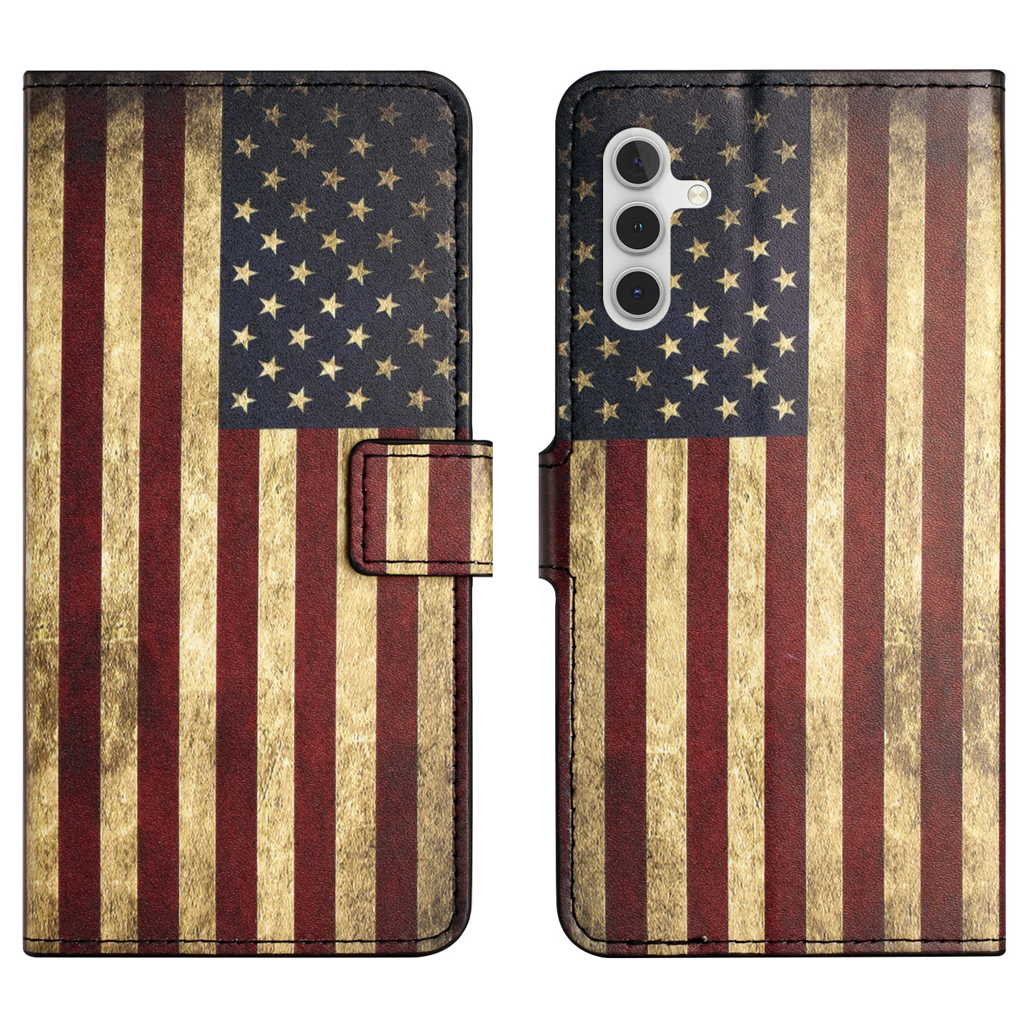

Für Samsung Galaxy S24 Hülle PU Leder Drop-proof-telefonhülle Mit Brieftasche - Die Amerikanische Flagge, Galaxy S24