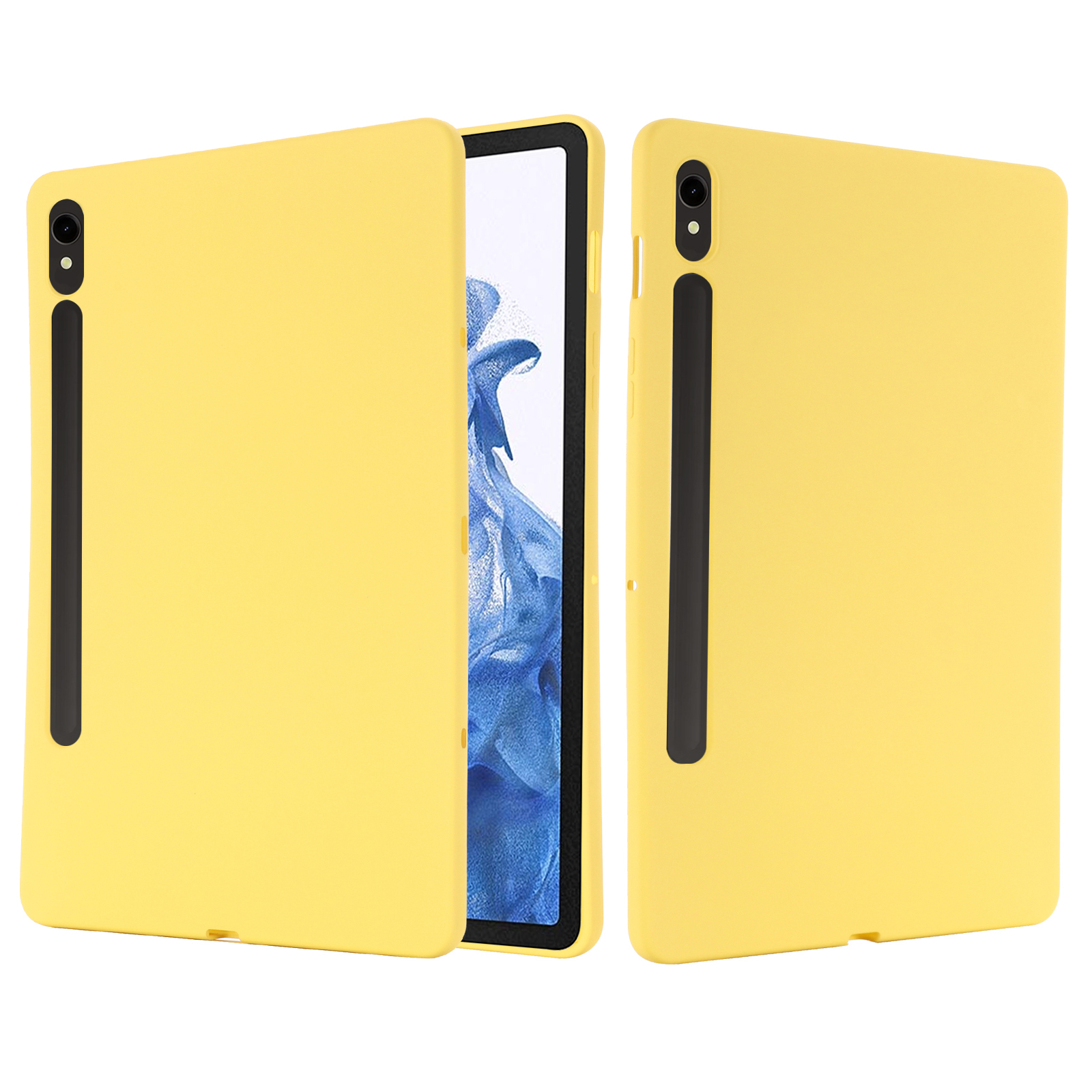 

Für Samsung Galaxy Tab S9 / Tab S9 fe Case Mikrofaserauskleidung Flüssiger Silikonabdeckung - Gelb, Galaxy Tab S9 FE