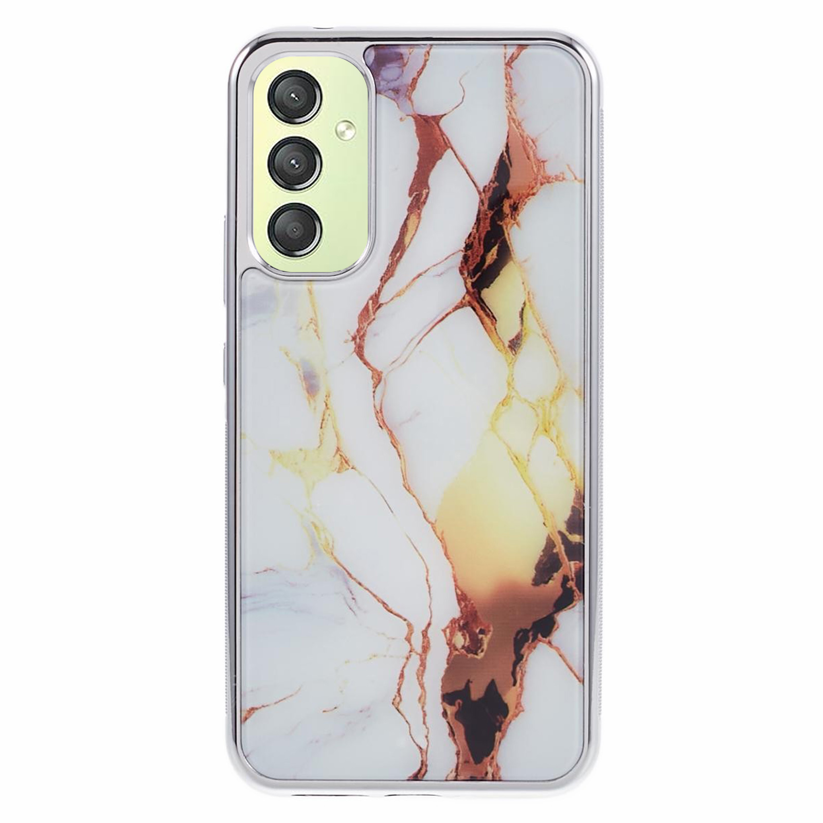 

Für Samsung Galaxy A24 4G Deckung Mobiltelefon PC+TPU Marmor Muster Back Case - Stil A, Galaxy A24 4G