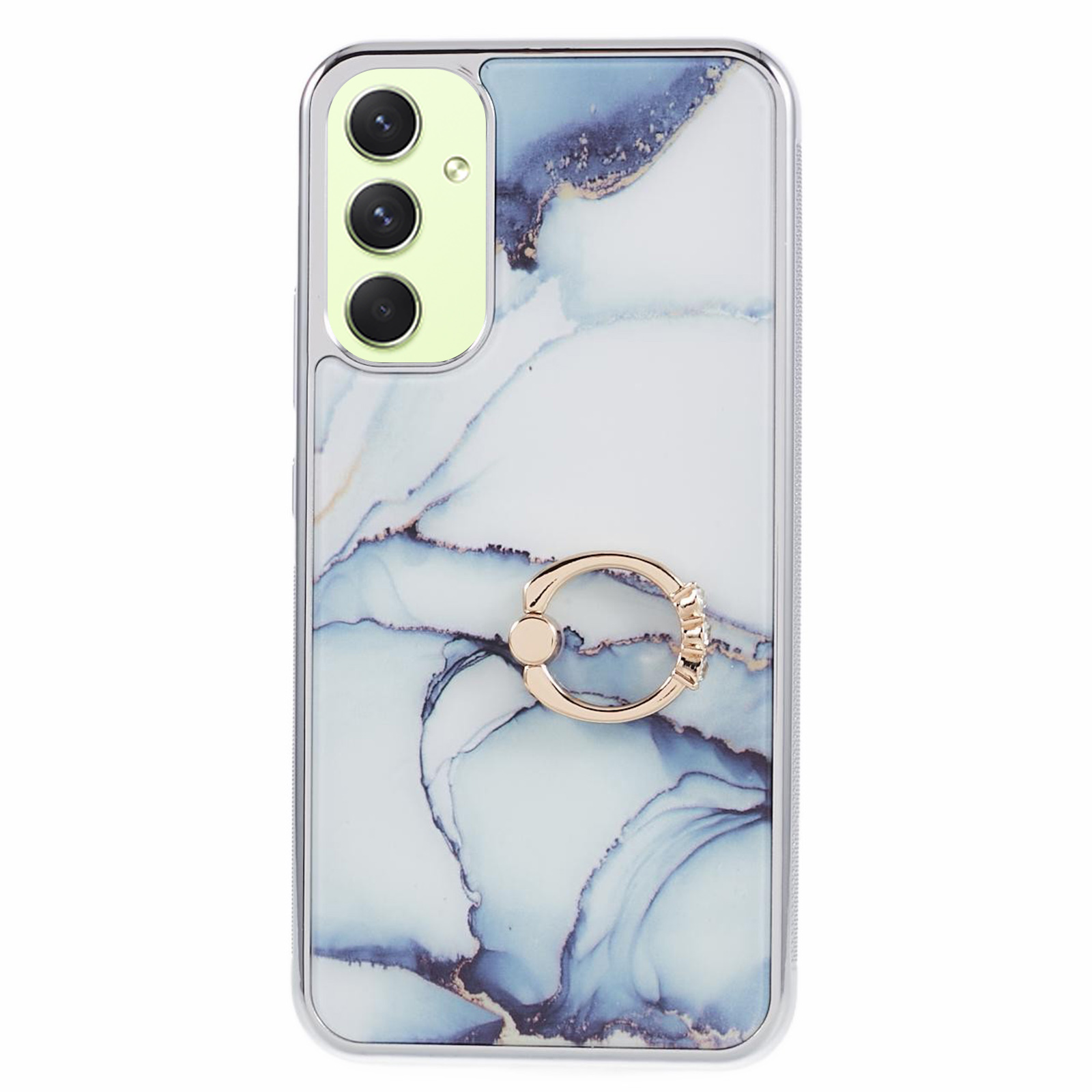 

Für Samsung Galaxy A34 5G Hülle Marmormuster PC+TPU -telefonabdeckung Elektroplierendes Kickstand Hülle - Stil C, Galaxy A34 5G