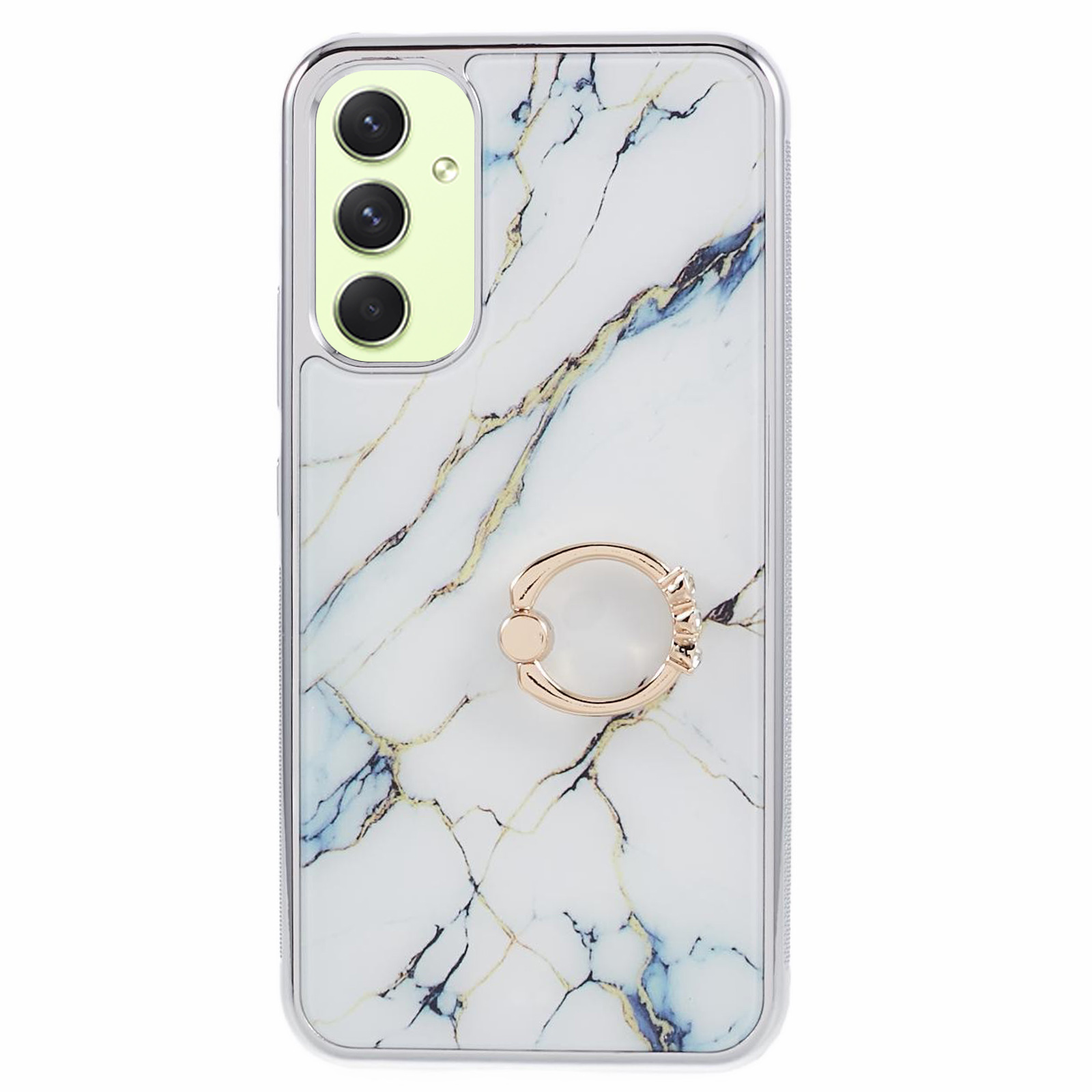 

Für Samsung Galaxy A34 5G Hülle Marmormuster PC+TPU -telefonabdeckung Elektroplierendes Kickstand Hülle - Stil D, Galaxy A34 5G