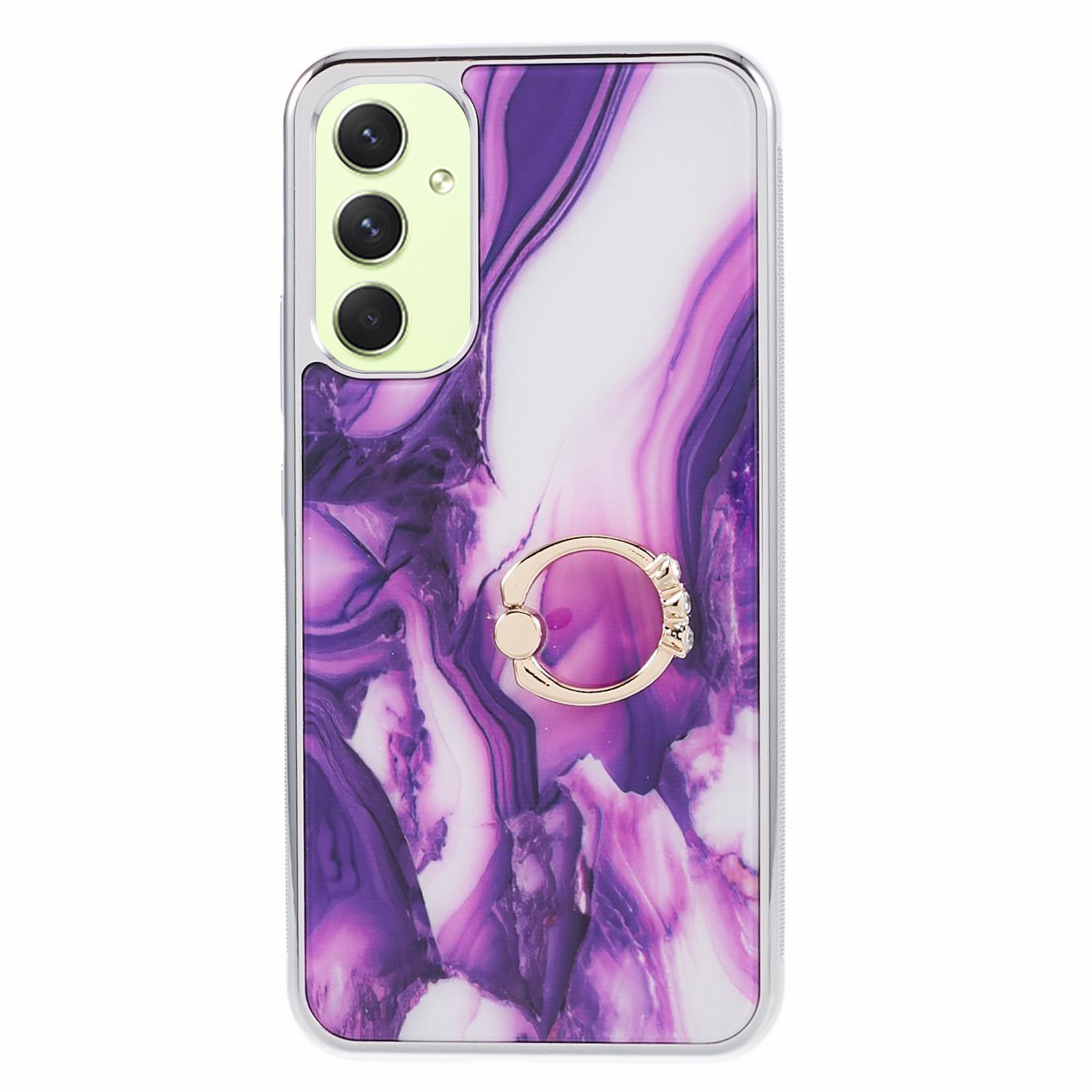 

Für Samsung Galaxy A34 5G Hülle Marmormuster PC+TPU -telefonabdeckung Elektroplierendes Kickstand Hülle - Stil G, Galaxy A34 5G