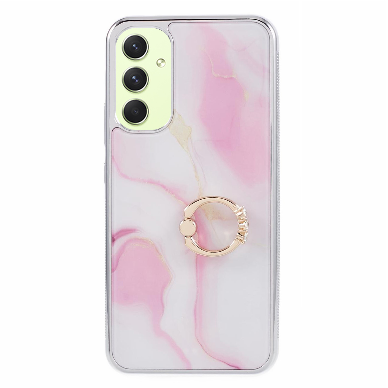 

Für Samsung Galaxy A34 5G Hülle Marmormuster PC+TPU -telefonabdeckung Elektroplierendes Kickstand Hülle - Stil I, Galaxy A34 5G