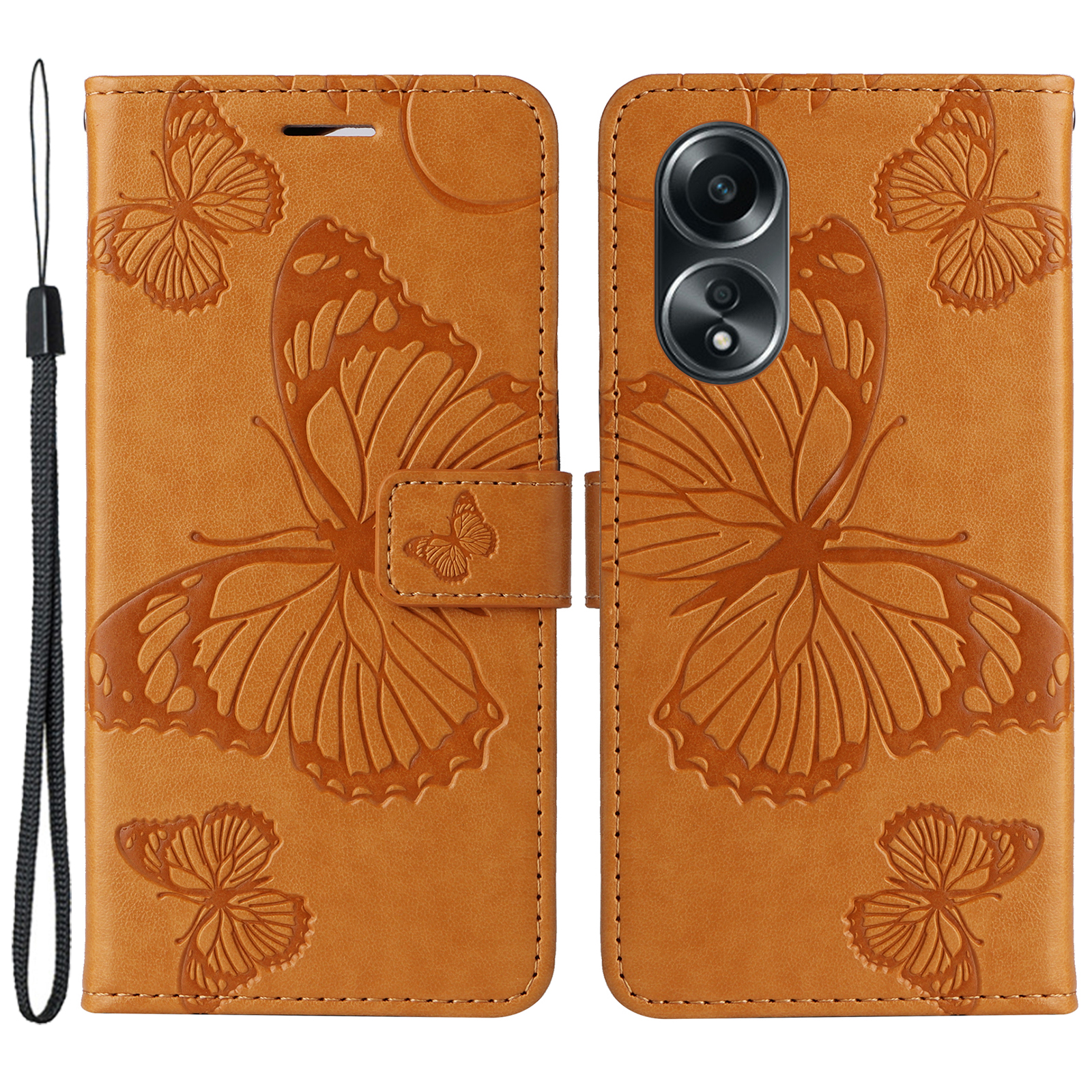 

Für OPPO A58 4G Kt-sprudelblumen-serie-2 PU Leder-telefonhülle Butterfly Impressum Wallet-ständer - Gelb, Oppo A58 4G