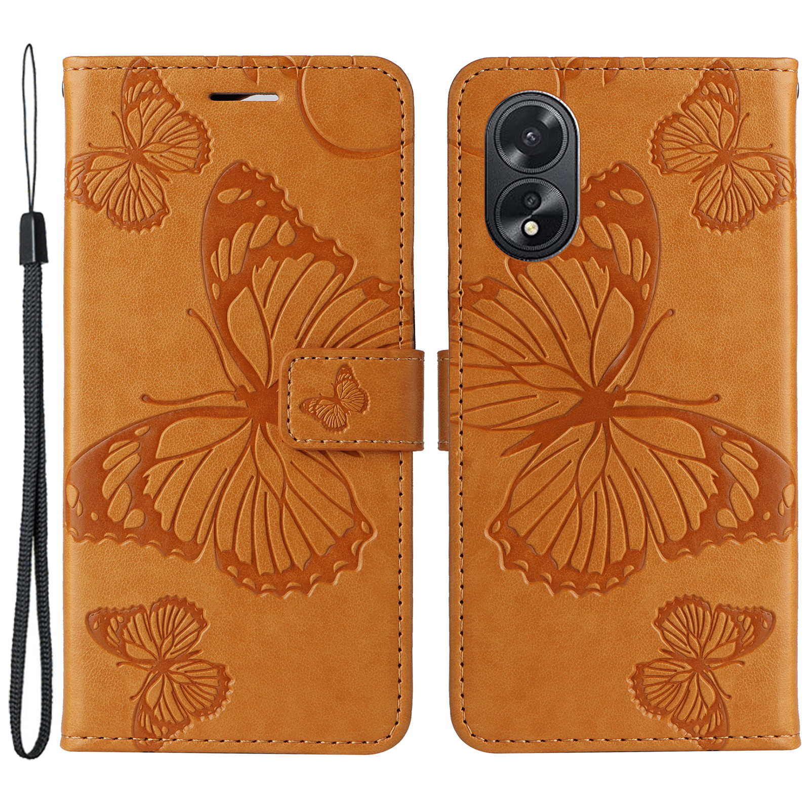 

KT Spruding Flower Series-2 Für Oppo A38 4G Cover PU Leather Gedruckte Telefonhülle - Gelb, Oppo A38 4G