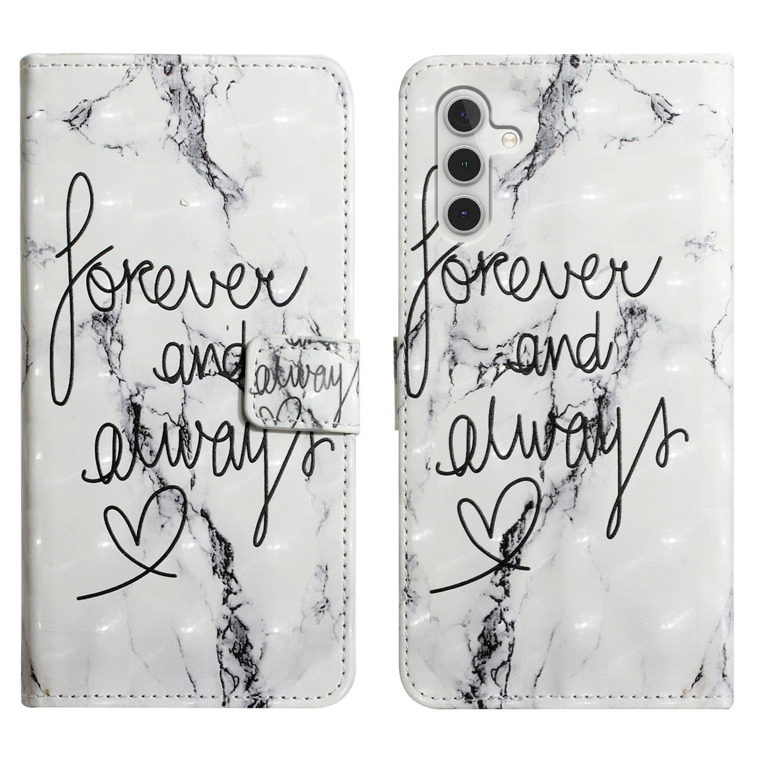 

Für Samsung Galaxy S23 fe Case 3D Muster Leder Flip Telefonabdeckung - Für Immer Und Ewig, Galaxy S23 FE