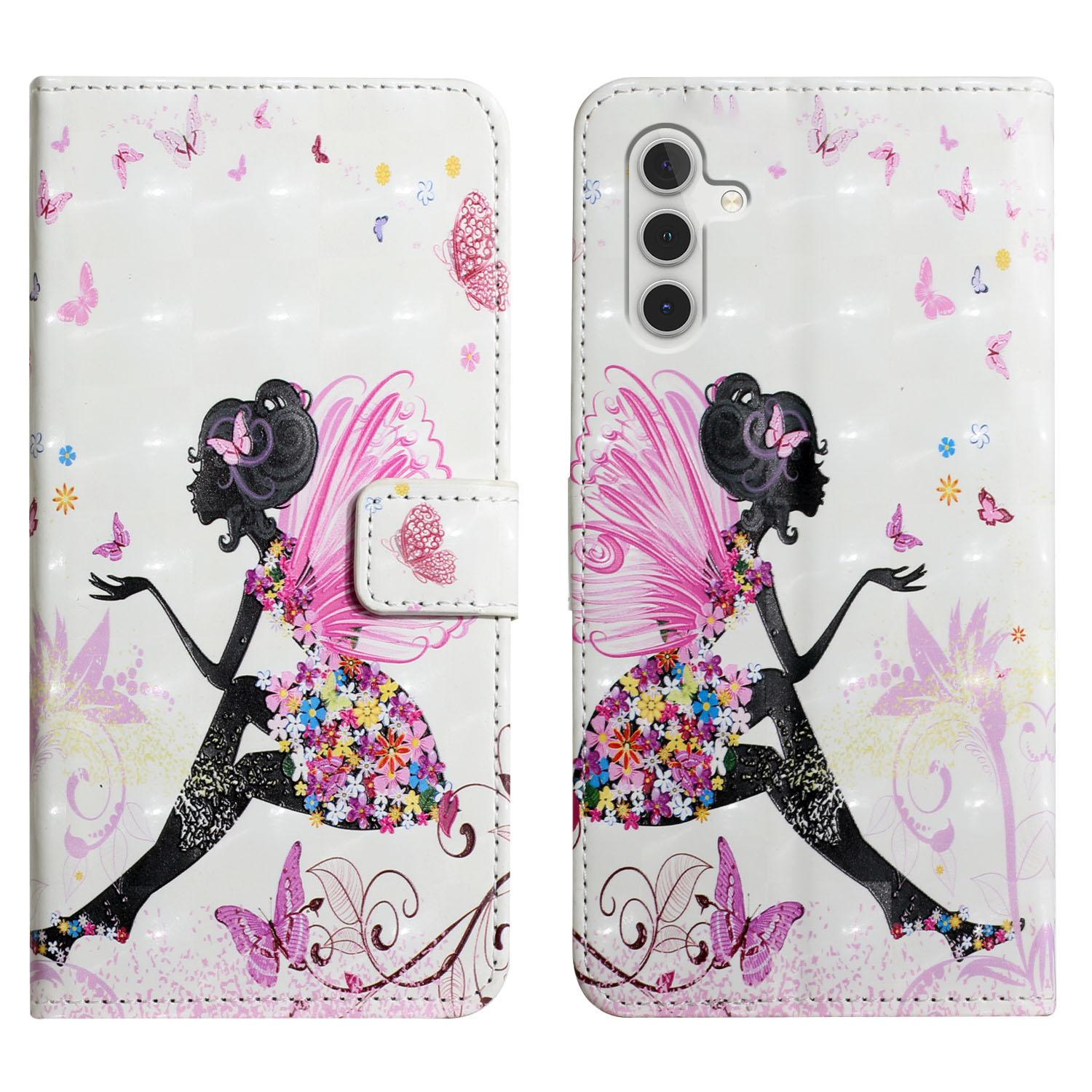 

Für Samsung Galaxy S23 fe Case 3D Muster Leder Flip Telefonabdeckung - Mädchen, Galaxy S23 FE