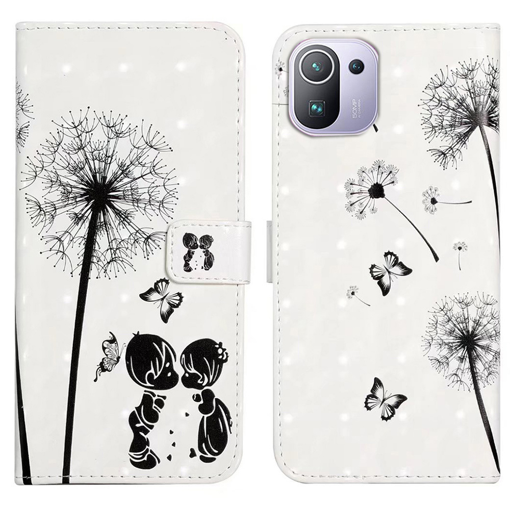 

Für Xiaomi Mi 11 Pro Case 3D Muster Ständer Verfügt Über Leder -telefonabdeckung - Kinder Und Löwenzahn, Xiaomi Mi 11 Pro
