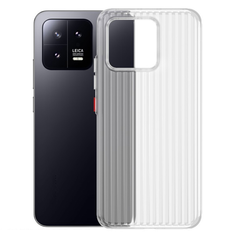 

Für Xiaomi 13 Pro 5G Case Wellblech Textur Hartes PC -telefonabdeckung - Transparent, Xiaomi 13 Pro 5G