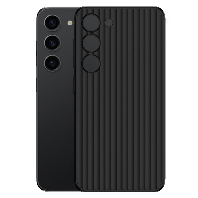 

Für Samsung Galaxy S23+ Case Wellblech Textur PC Phone Deckbackschale - Schwarz, Galaxy S23+