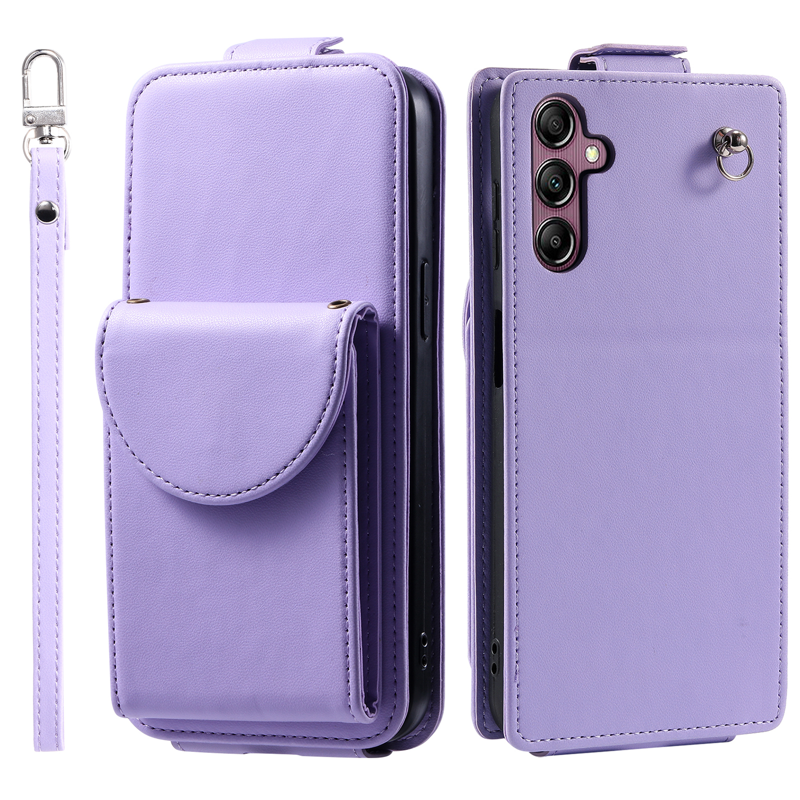 

Für Samsung Galaxy A14 4G Hülle PU Leder Crossbody Wallet -telefonabdeckung Mit Gurten - Lila, Galaxy A14 4G