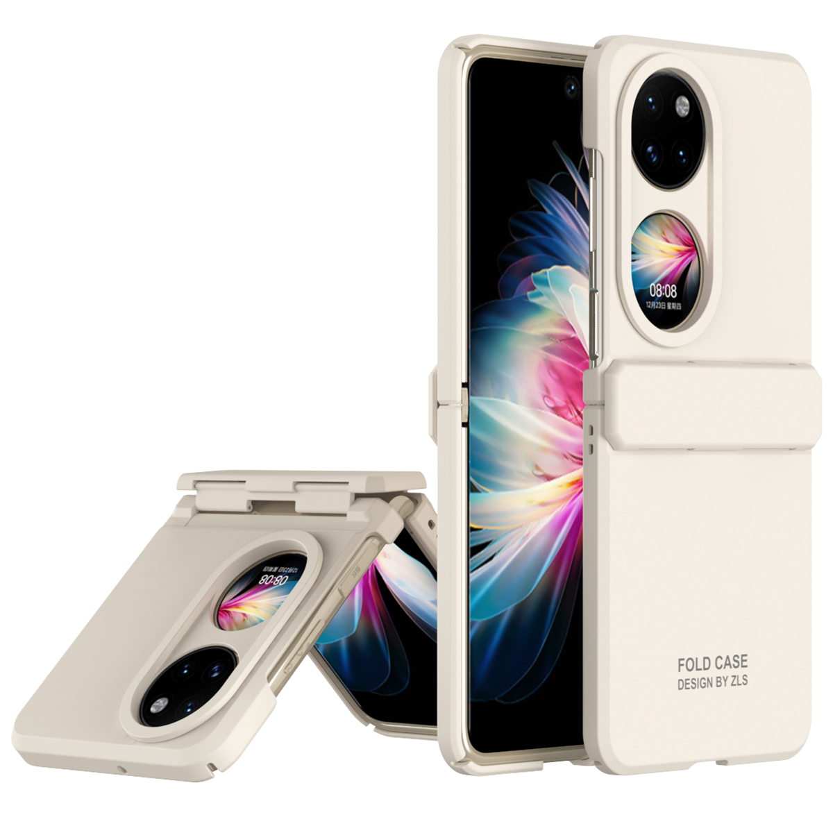 

Für Huawei P50 Pocket Case Folding Phone Drop Resistant PC -abdeckung - Beige, Huawei P50 Pocket
