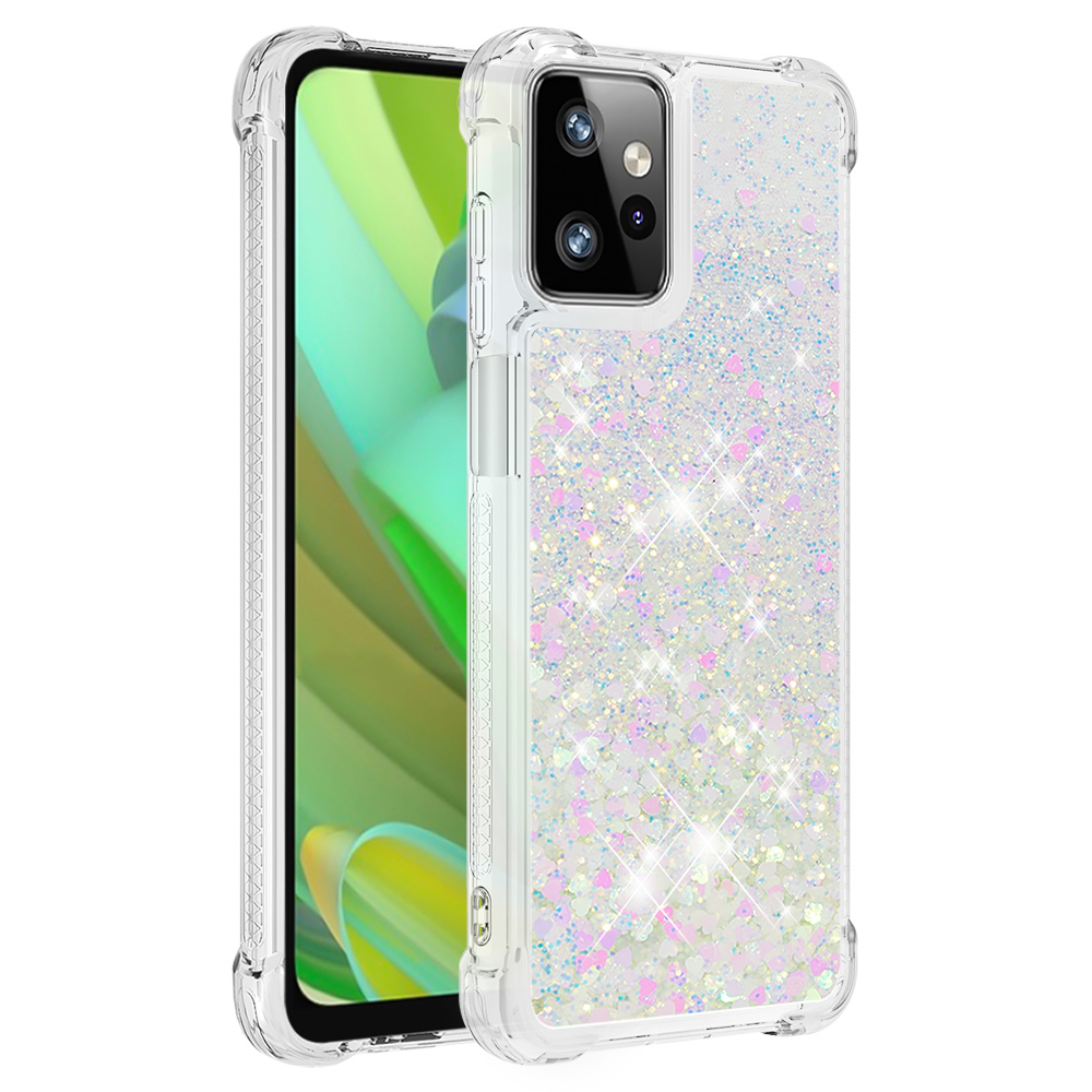 

YB Quicksand Series-1 Für Motorola Moto G Power 5G Hülle Bewegung Flüssiges Tpu-telefonabdeckung - Laser / Herzen, Motorola Moto G Power 5G