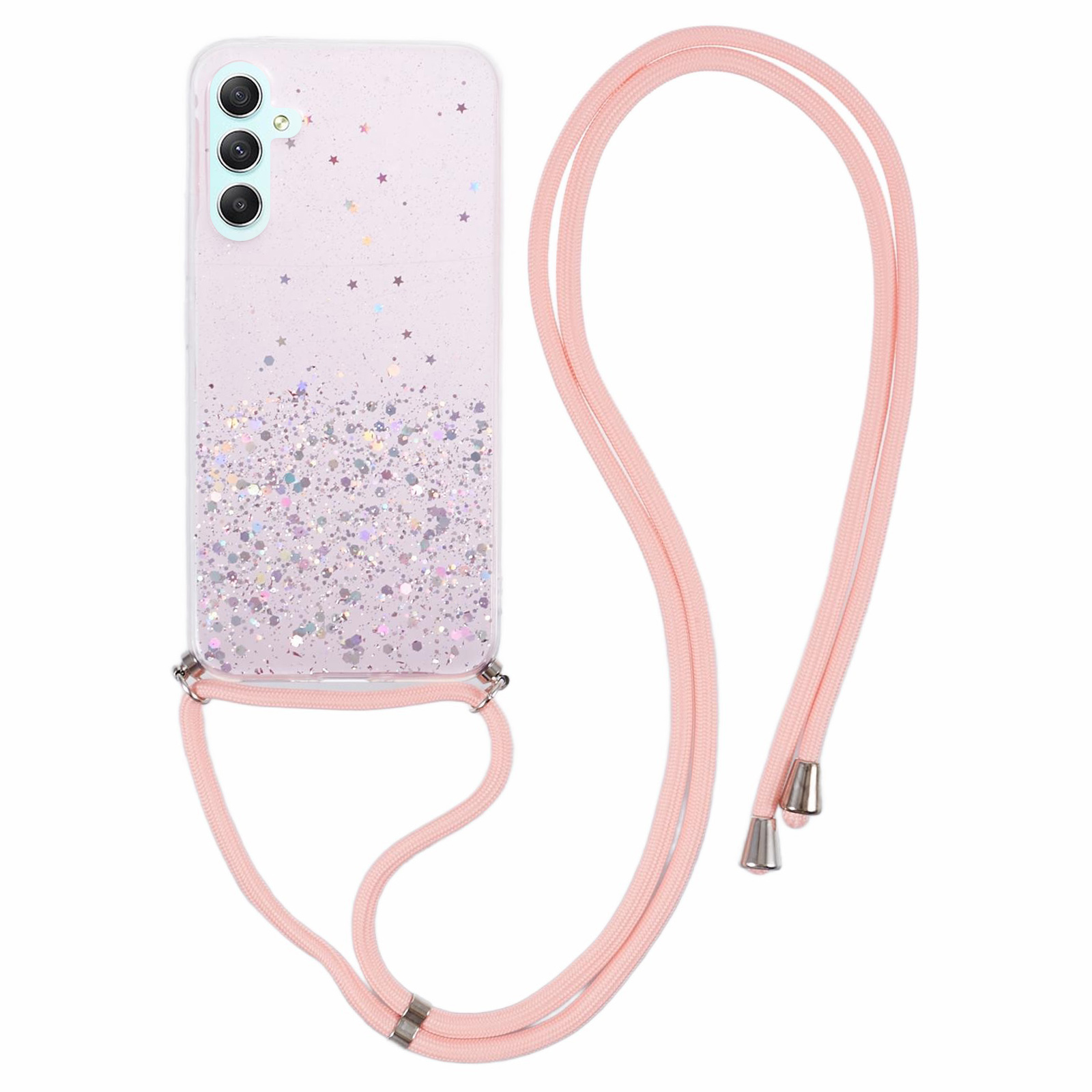 

AW -serie Für Samsung Galaxy A54 5G Case TPU Epoxy Shiny Sparker Shell Mit Lanyard - Rosa, Galaxy A54 5G