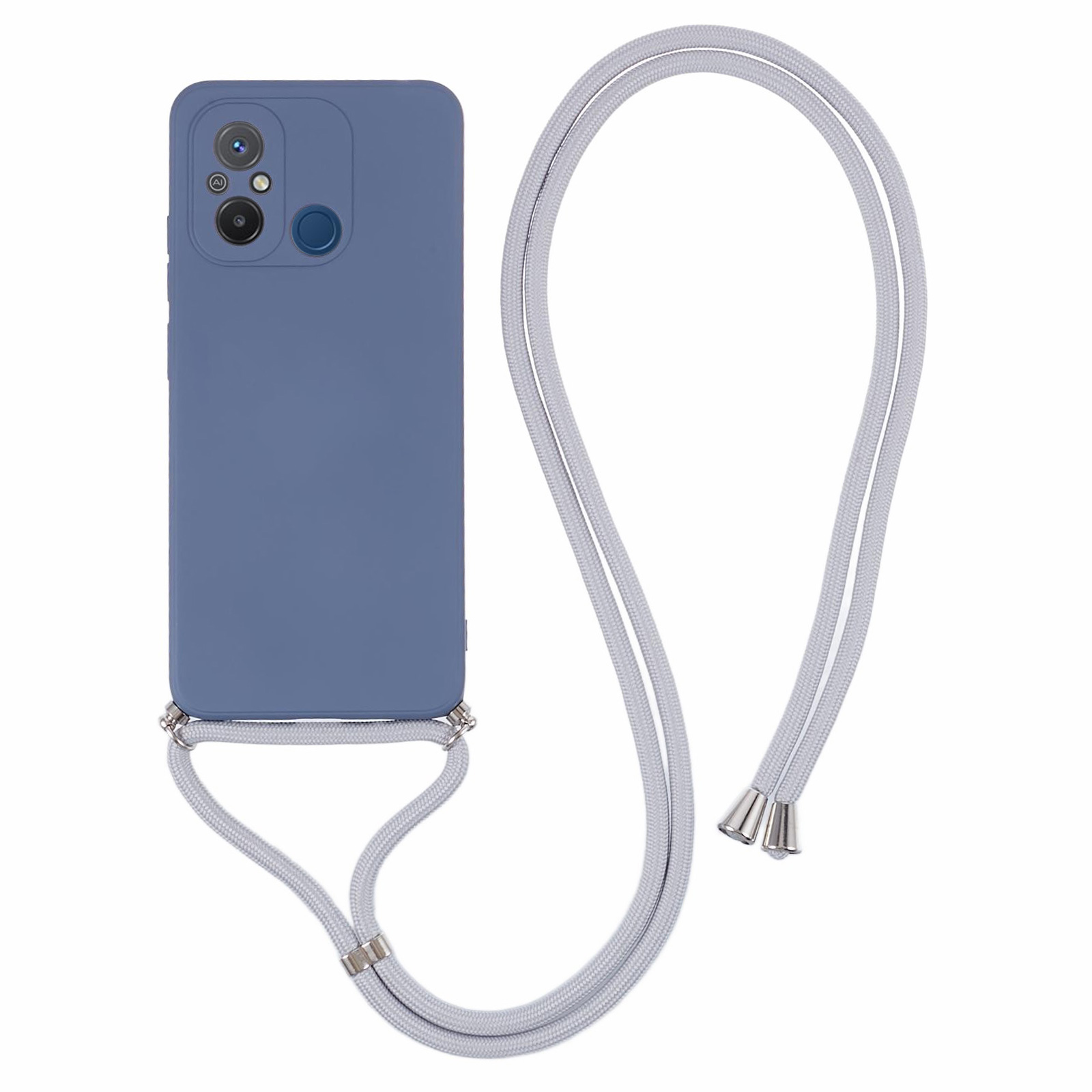 

Für Xiaomi Redmi 12C 4G Hülle Weiche Mikrofaserfutter TPU -telefonabdeckung Mit Lanyard - Lavendelgrau, Xiaomi Redmi 12C 4G
