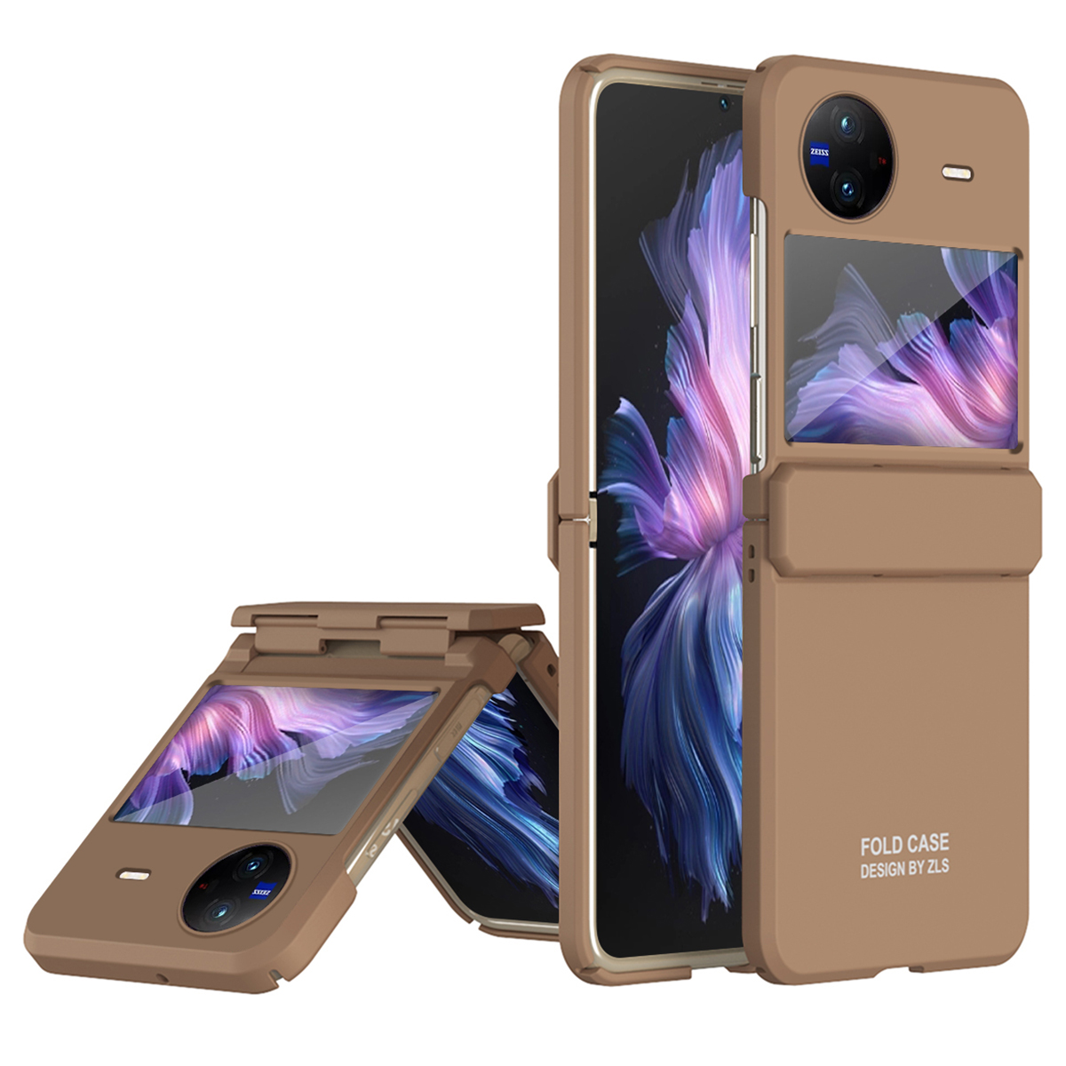 

Für Vivo X Flip Phone Hülle Drop-of-pc-schutzhelfer-abdeckung - Braun, vivo X Flip