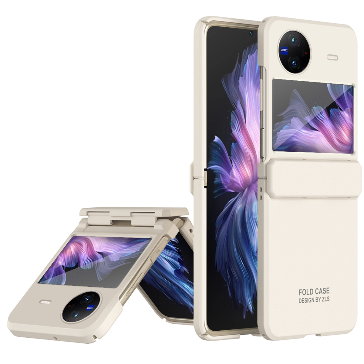 

Für Vivo X Flip Phone Hülle Drop-of-pc-schutzhelfer-abdeckung - Beige, vivo X Flip