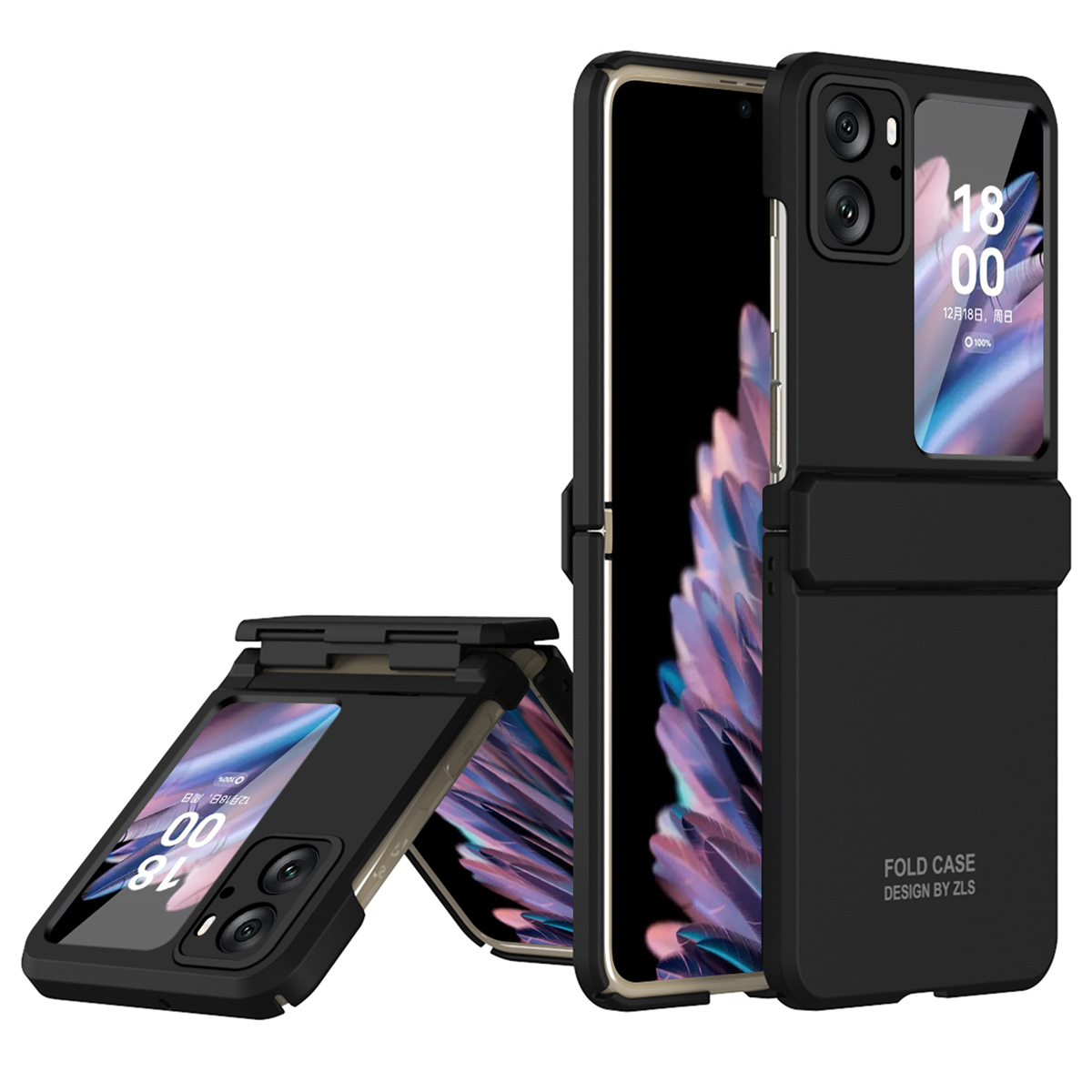 

Für Oppo Finden Sie N2 Flip 5G Hülle Hartes PC -schutzhelfer -abdeckung - Schwarz, Oppo Find N2 Flip 5G