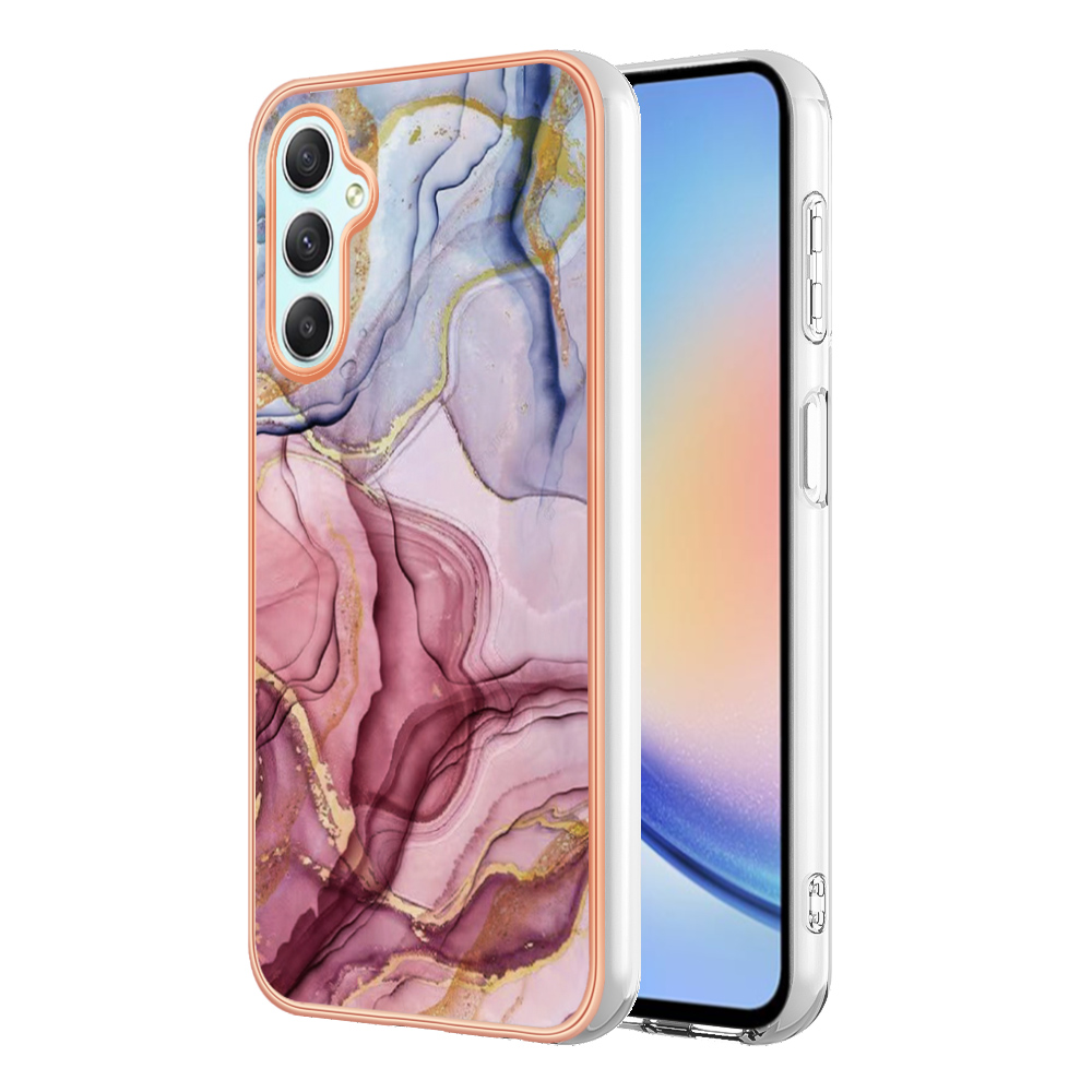 

YB IMD Series-16 Style-E Für Samsung Galaxy A25 5G Hülle Marmormuster 2,0 mm Tpu-telefonabdeckung - Roségold, Galaxy A25 5G