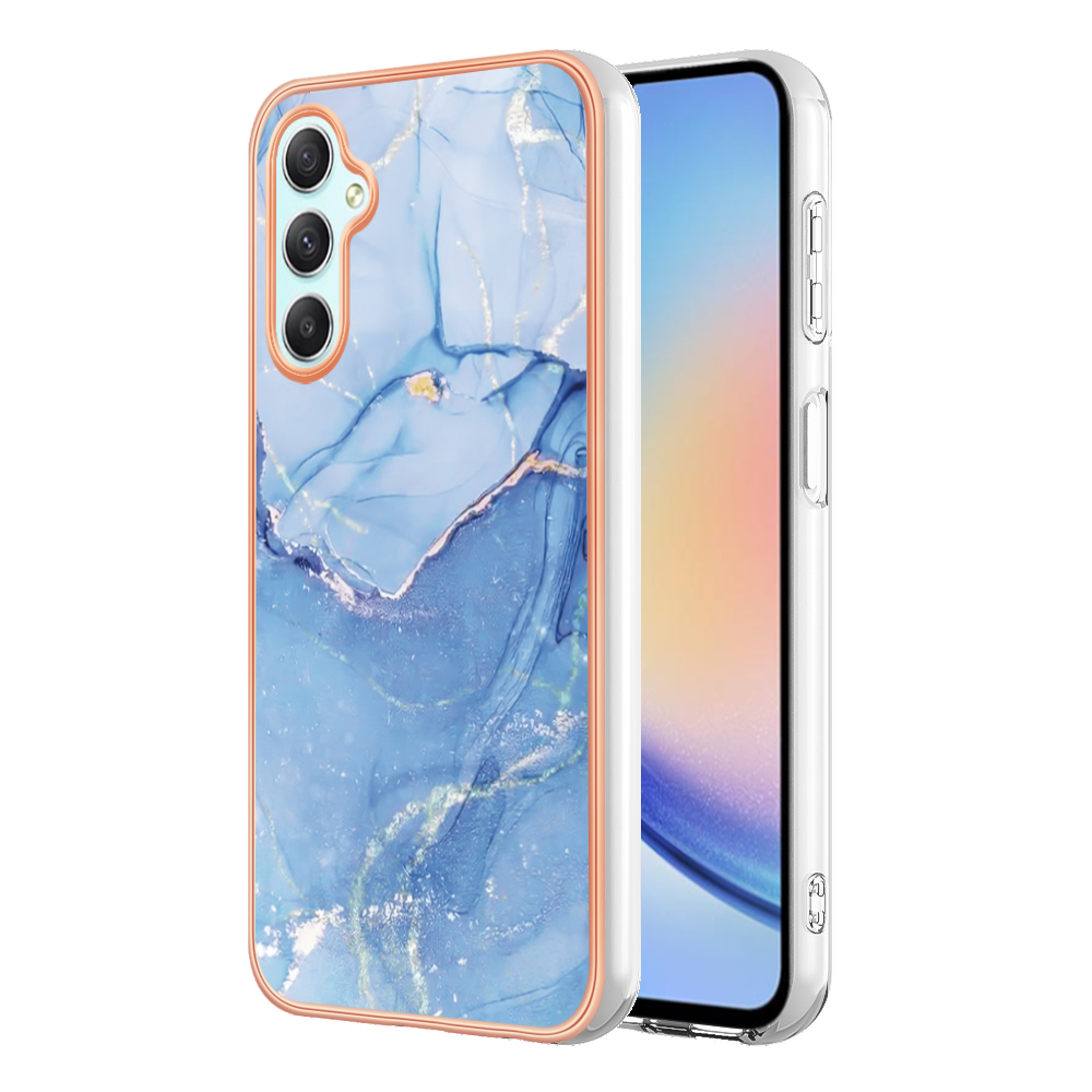 

YB IMD Series-16 Style-E Für Samsung Galaxy A25 5G Hülle Marmormuster 2,0 mm Tpu-telefonabdeckung - Blau, Galaxy A25 5G
