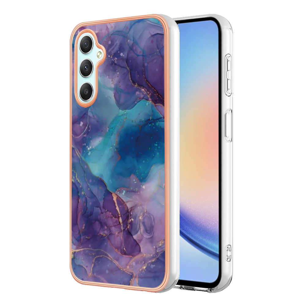 

YB IMD Series-16 Style-E Für Samsung Galaxy A25 5G Hülle Marmormuster 2,0 mm Tpu-telefonabdeckung - Lila, Galaxy A25 5G
