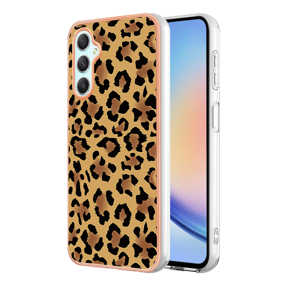 

YB IMD Series-19 Style-D Für Samsung Galaxy A25 5G Hüllenmuster 2,0 mm Tpu-telefonabdeckung - Leopardendruck, Galaxy A25 5G