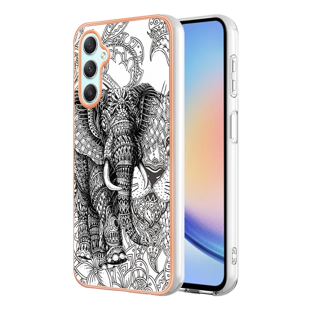 

YB IMD Series-19 Style-D Für Samsung Galaxy A25 5G Hüllenmuster 2,0 mm Tpu-telefonabdeckung - Totem -elefant, Galaxy A25 5G