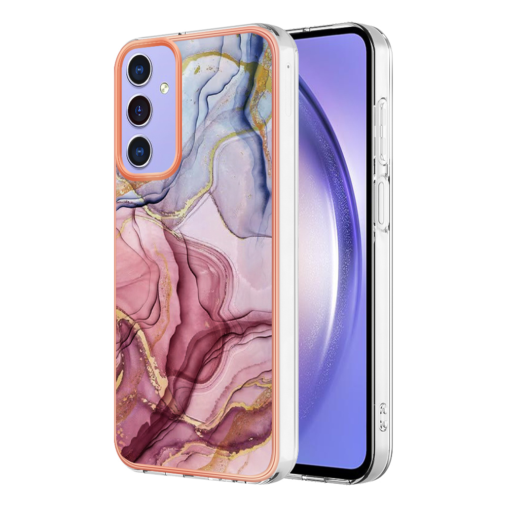 

YB IMD Series-16 Style-E Für Samsung Galaxy A15 5G Haste Platation Marmormuster Telefonabdeckung - Roségold, Galaxy A15 5G